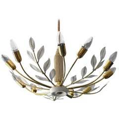 Large Century Floral Brass Sputnik Ceiling Lamp by the Vereinigten Werkstätten