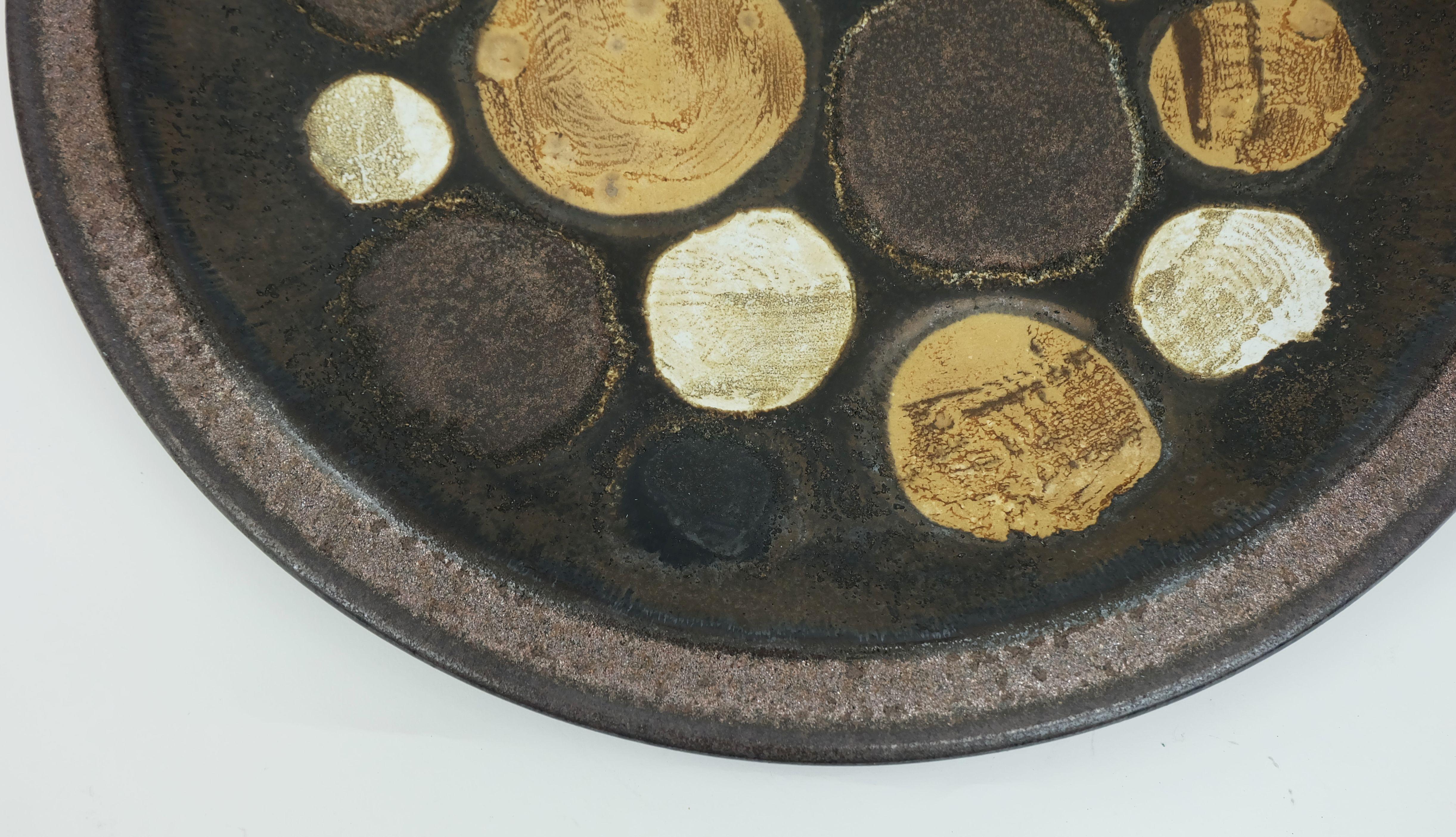 große Ceramano Mitte des Jahrhunderts Keramik Schüssel oder Teller  dekor urania 1960er Jahre 18