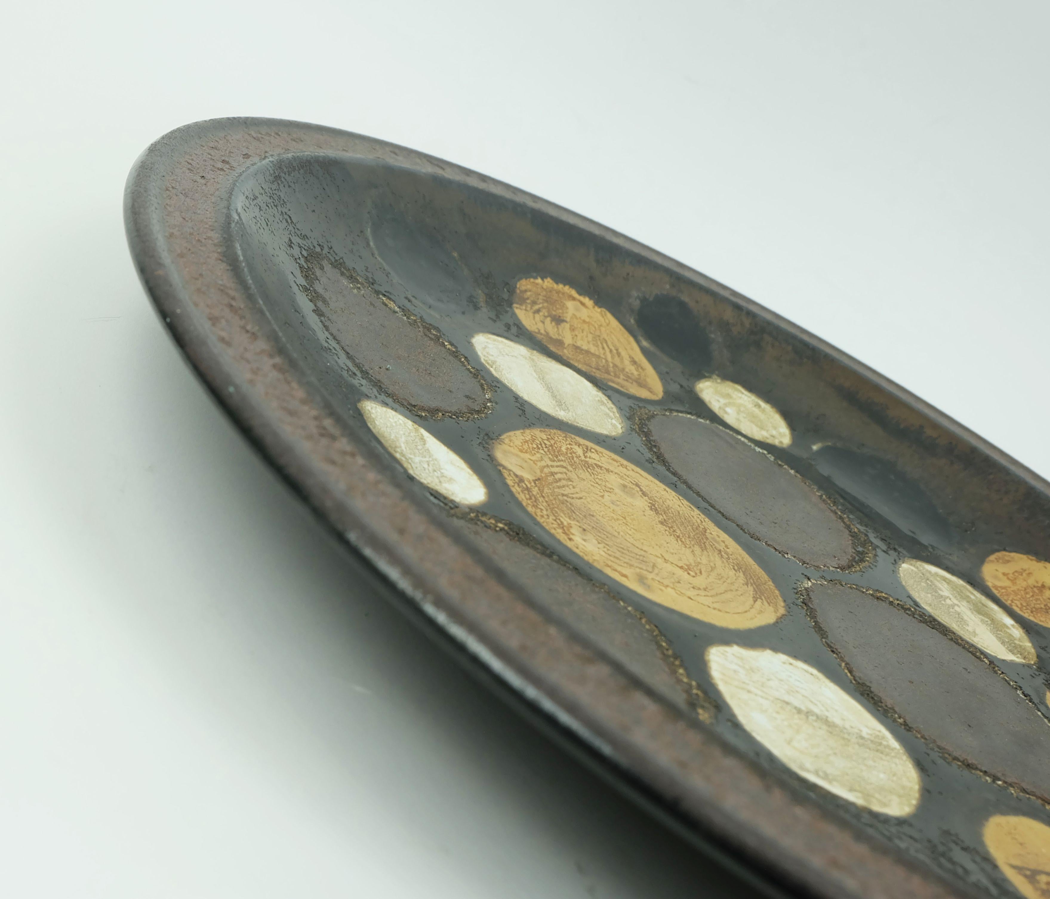 große Ceramano Mitte des Jahrhunderts Keramik Schüssel oder Teller  dekor urania 1960er Jahre 18