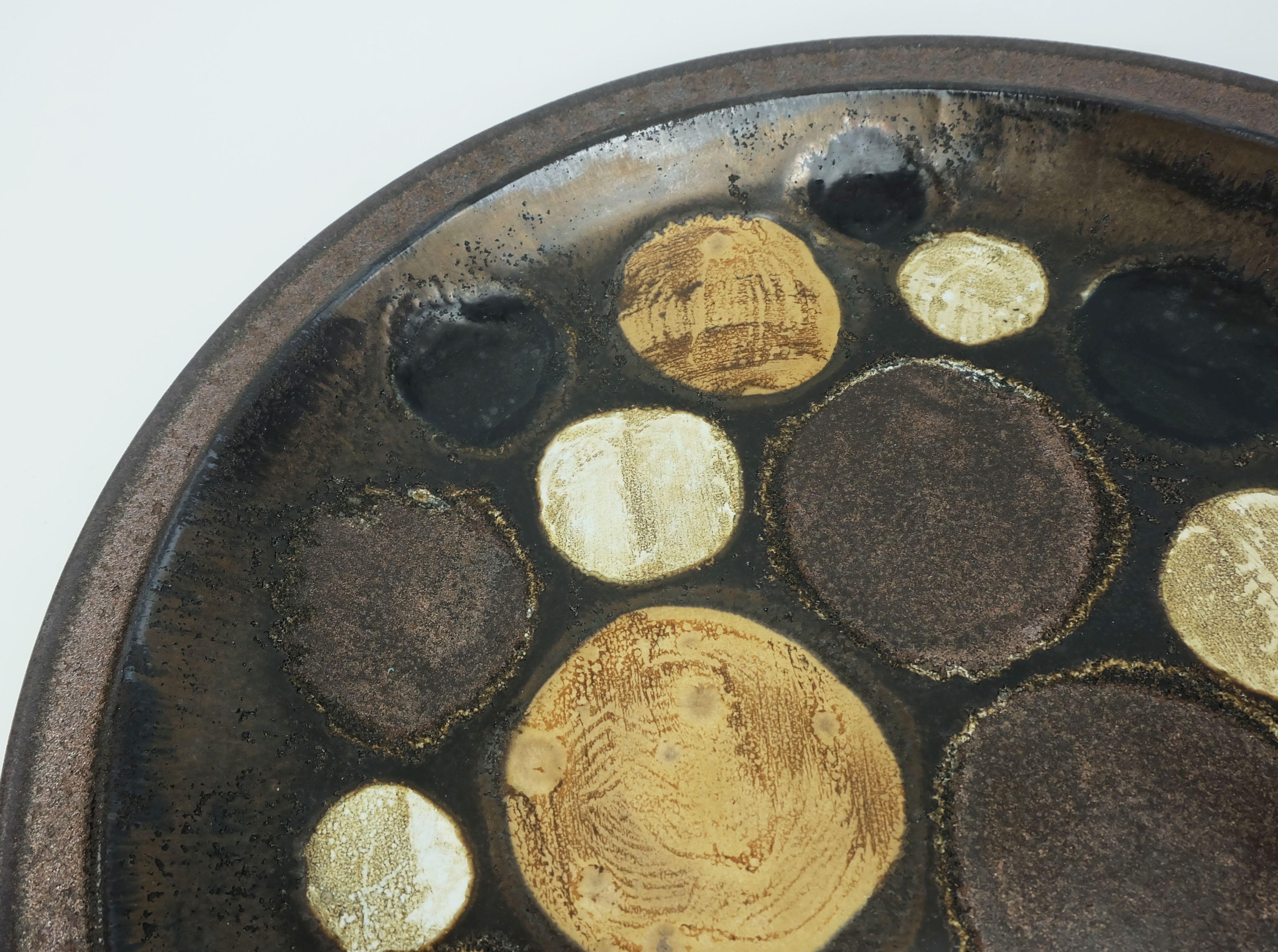 große Ceramano Mitte des Jahrhunderts Keramik Schüssel oder Teller  dekor urania 1960er Jahre 18