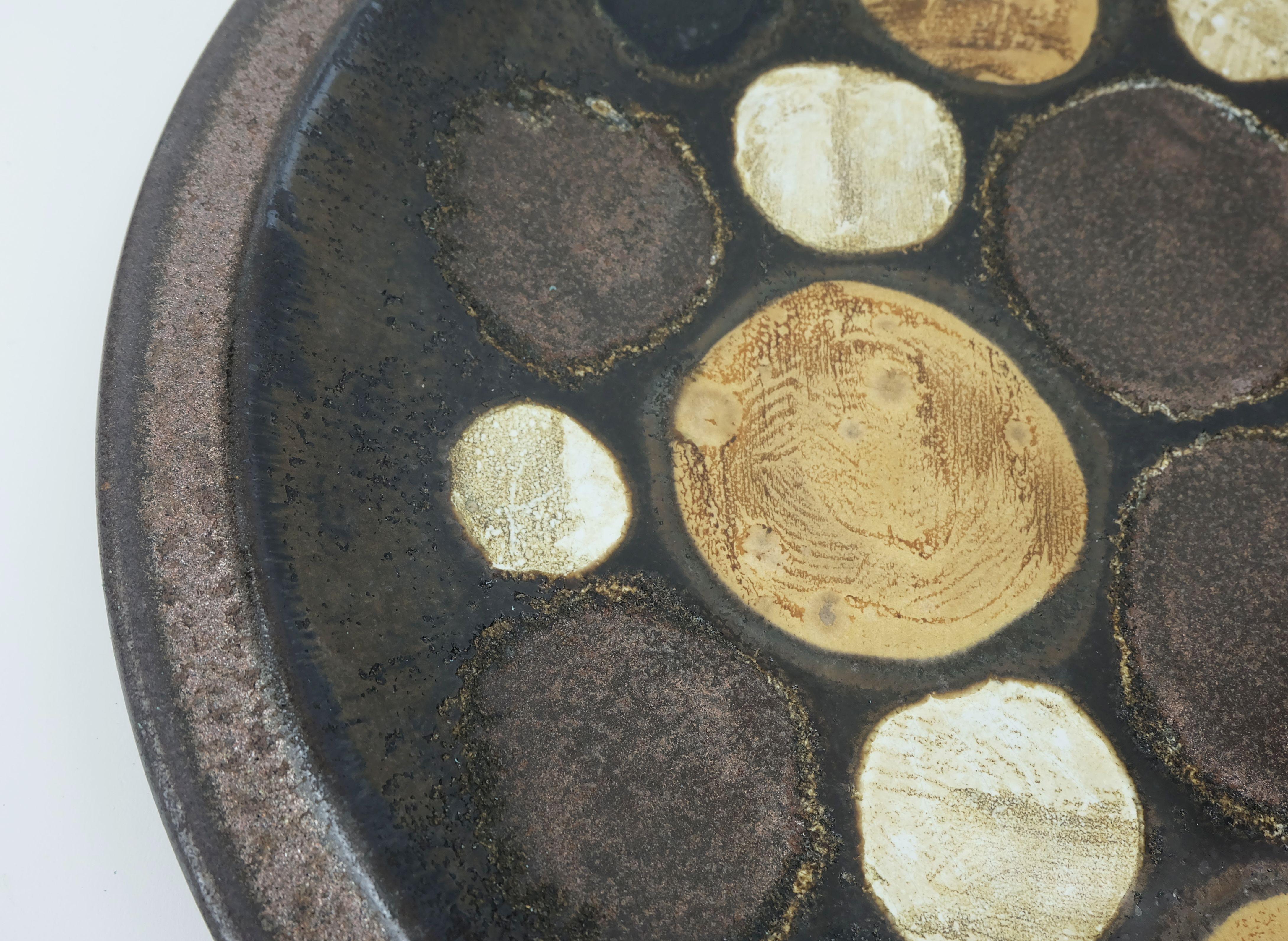 große Ceramano Mitte des Jahrhunderts Keramik Schüssel oder Teller  dekor urania 1960er Jahre 18