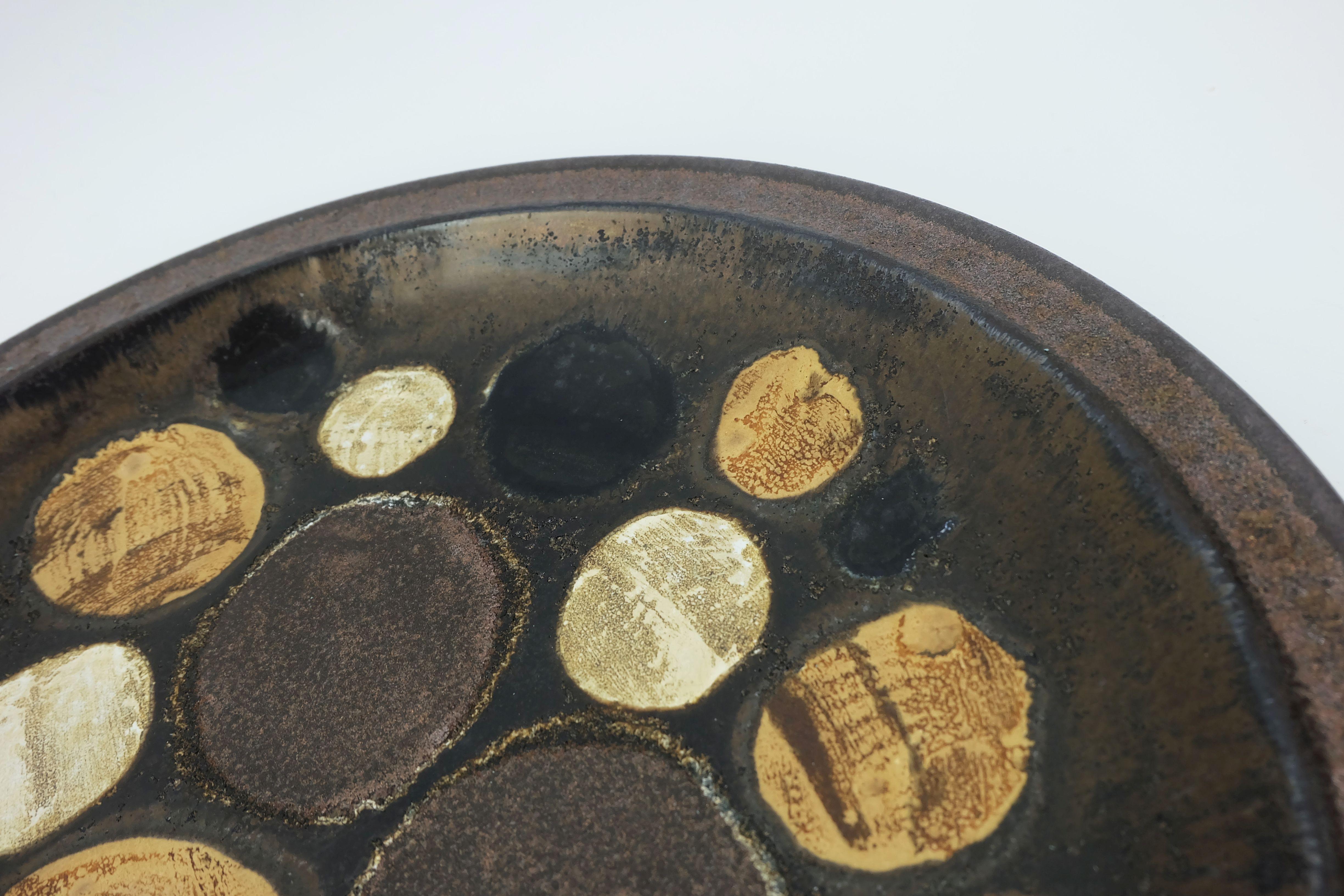große Ceramano Mitte des Jahrhunderts Keramik Schüssel oder Teller  dekor urania 1960er Jahre 18