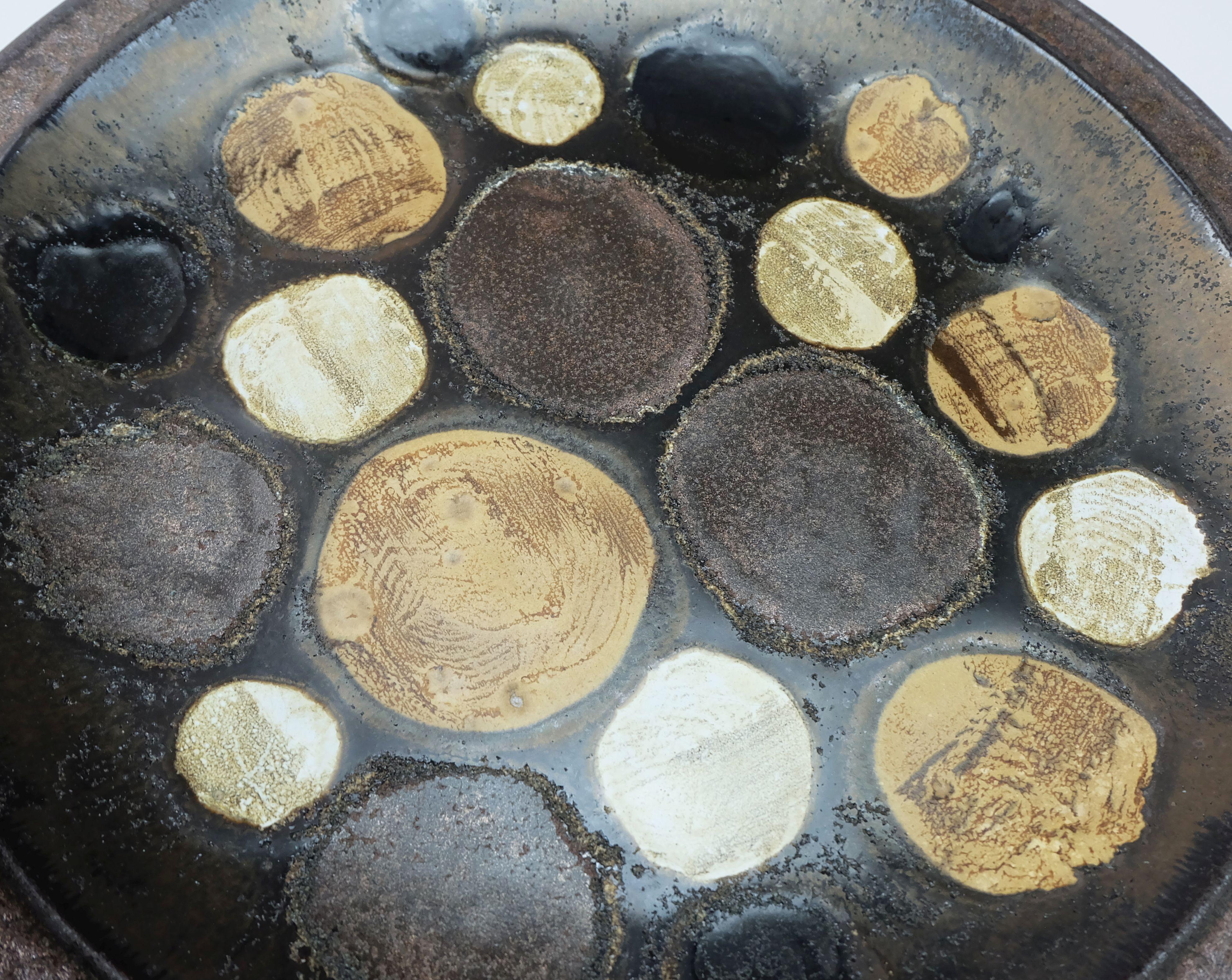 große Ceramano Mitte des Jahrhunderts Keramik Schüssel oder Teller  dekor urania 1960er Jahre 18