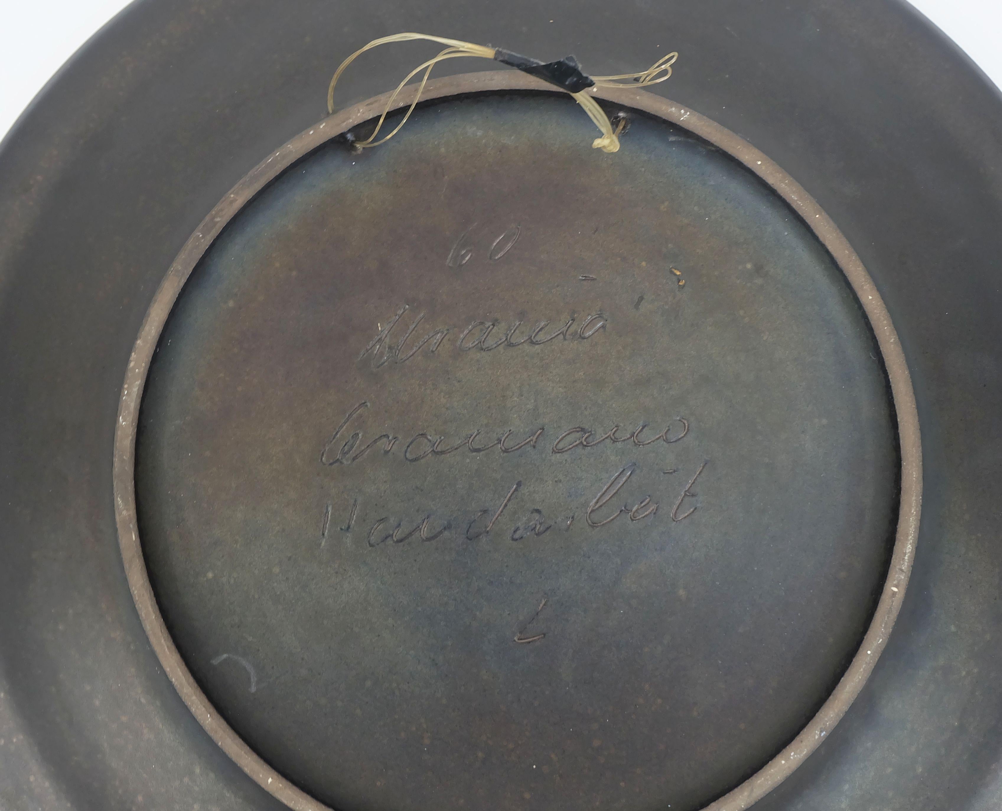 große Ceramano Mitte des Jahrhunderts Keramik Schüssel oder Teller  dekor urania 1960er Jahre 18