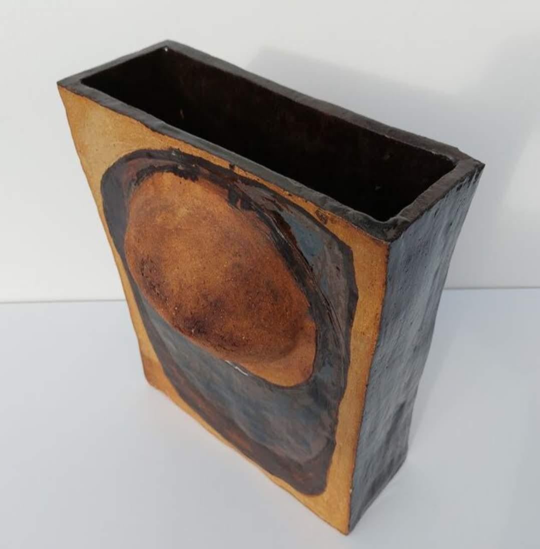 Danese Grande vaso in ceramica e terracotta Chamotte, 1970, Karen Boel in vendita