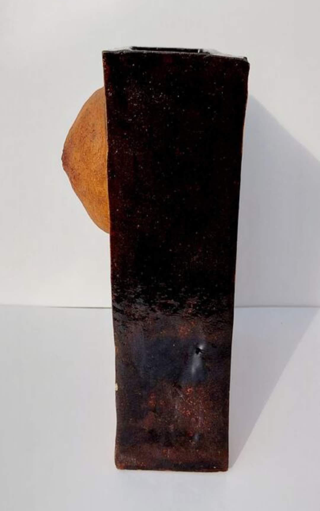 Ceramica Grande vaso in ceramica e terracotta Chamotte, 1970, Karen Boel in vendita