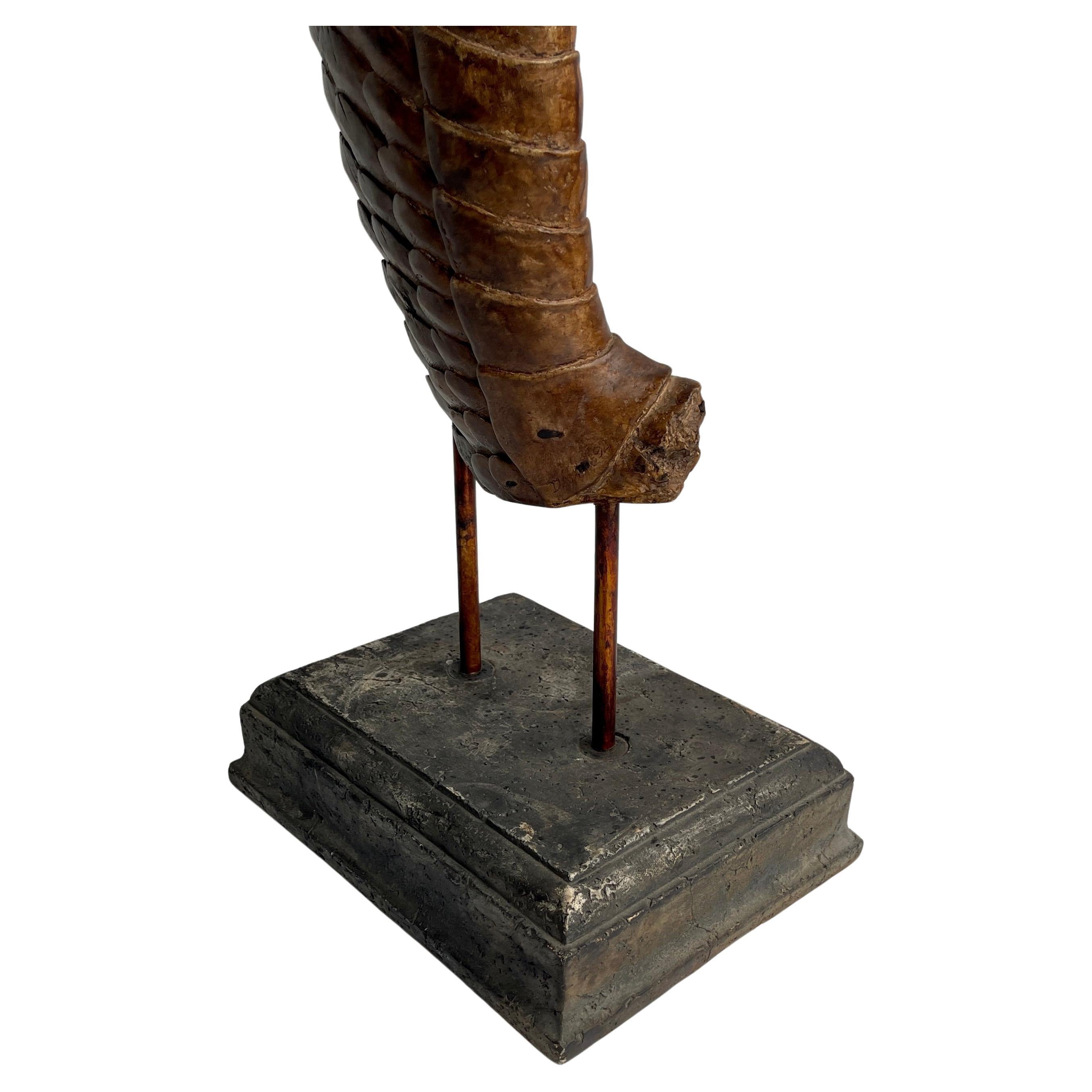 Large Ceramic Angel Wing Sculpture on Stand, Signed 2