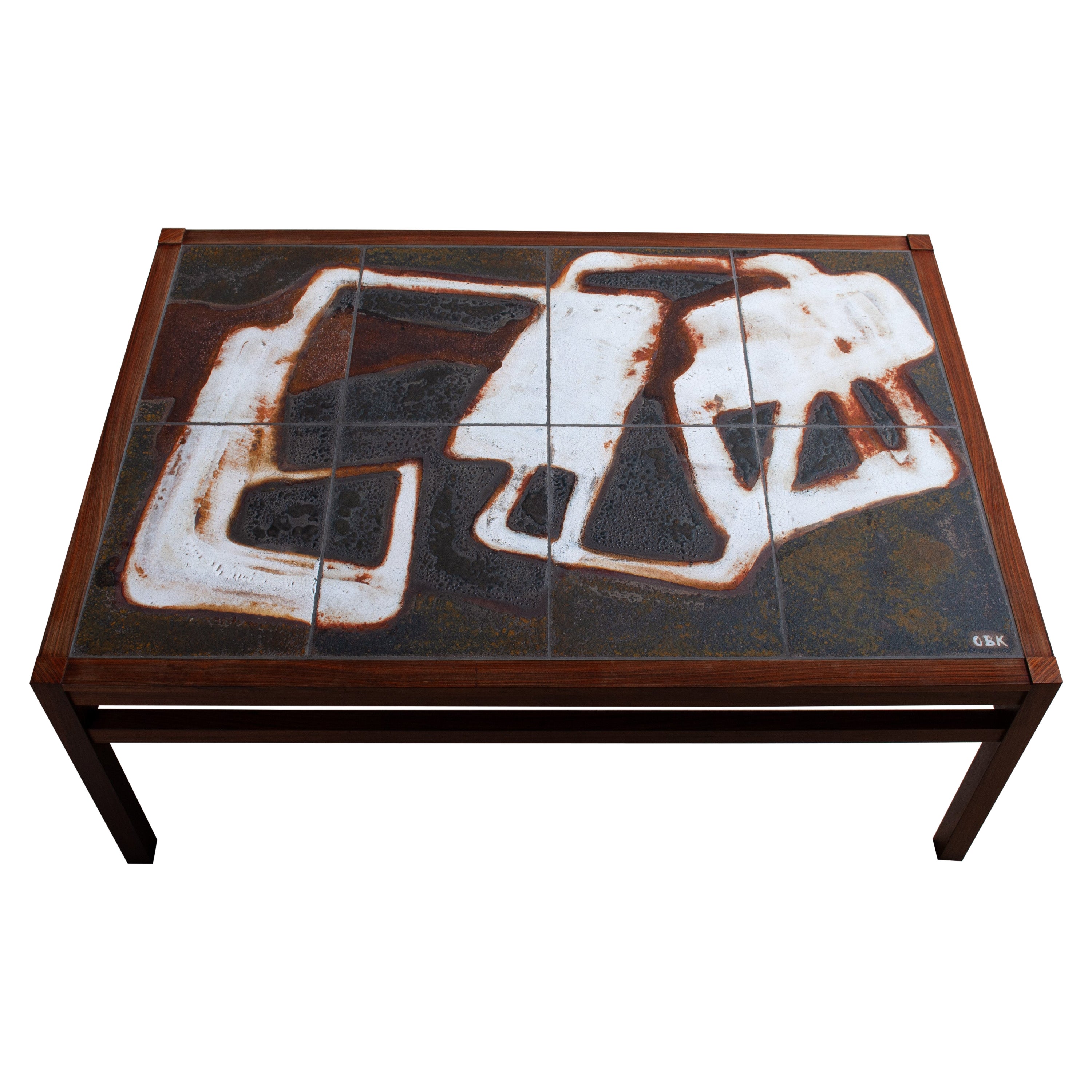 Large Ceramic Art Center Table, Ole Bjorn Kruger