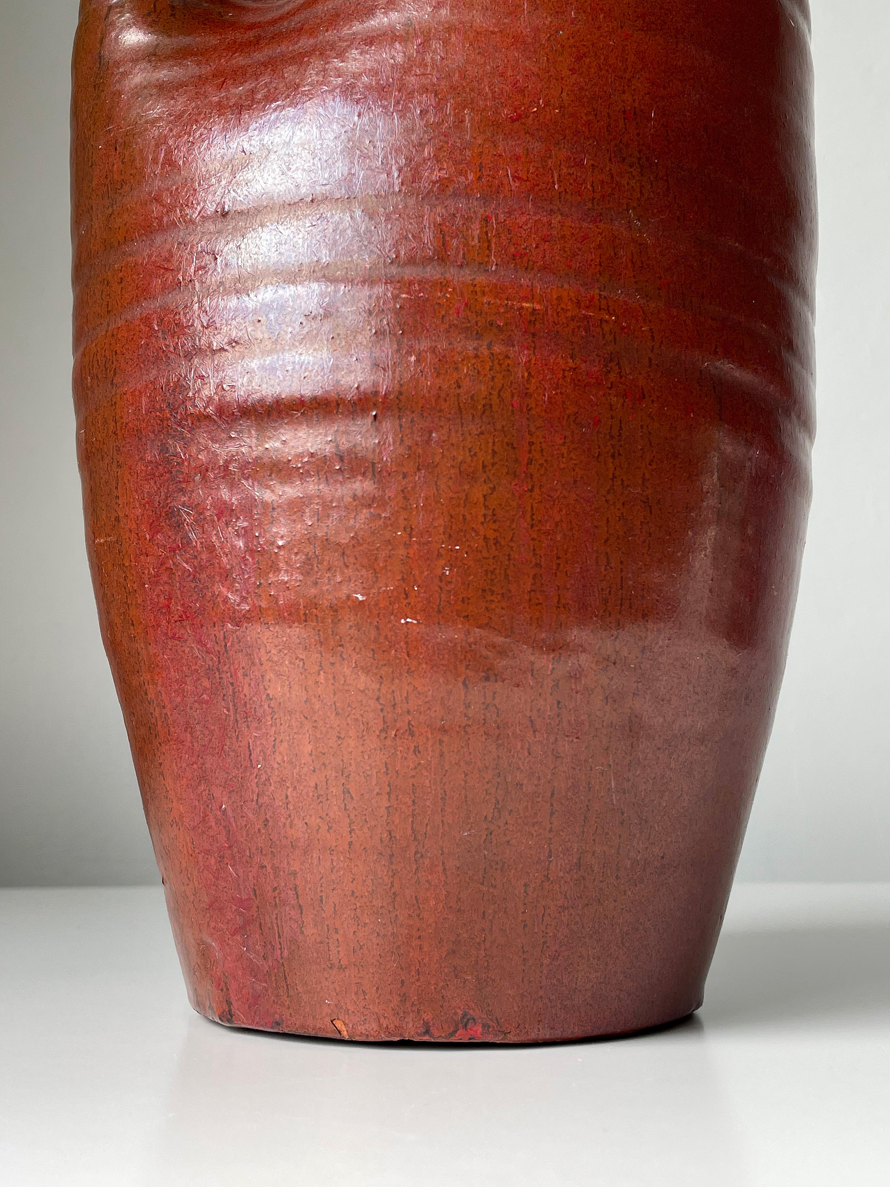 Large Ceramic Art Sculptural Bottle Vase, 1960s For Sale 7