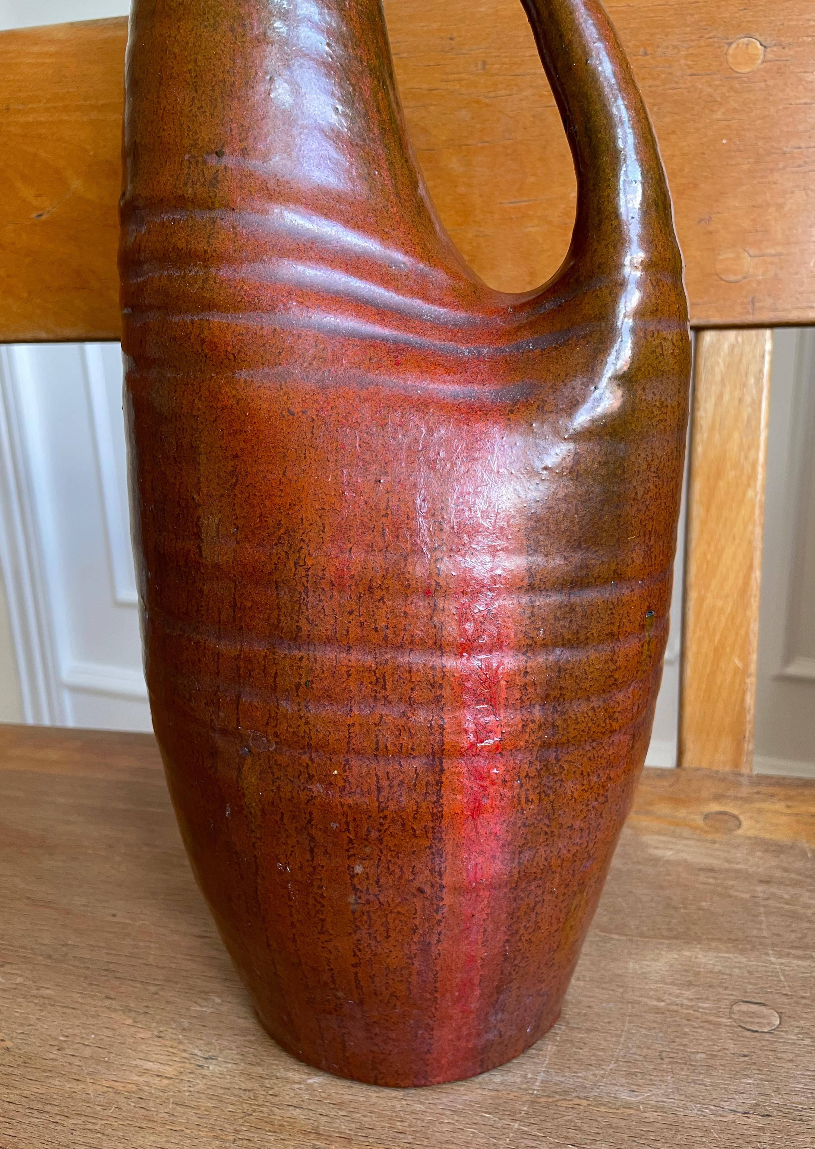 Large Ceramic Art Sculptural Bottle Vase, 1960s For Sale 11