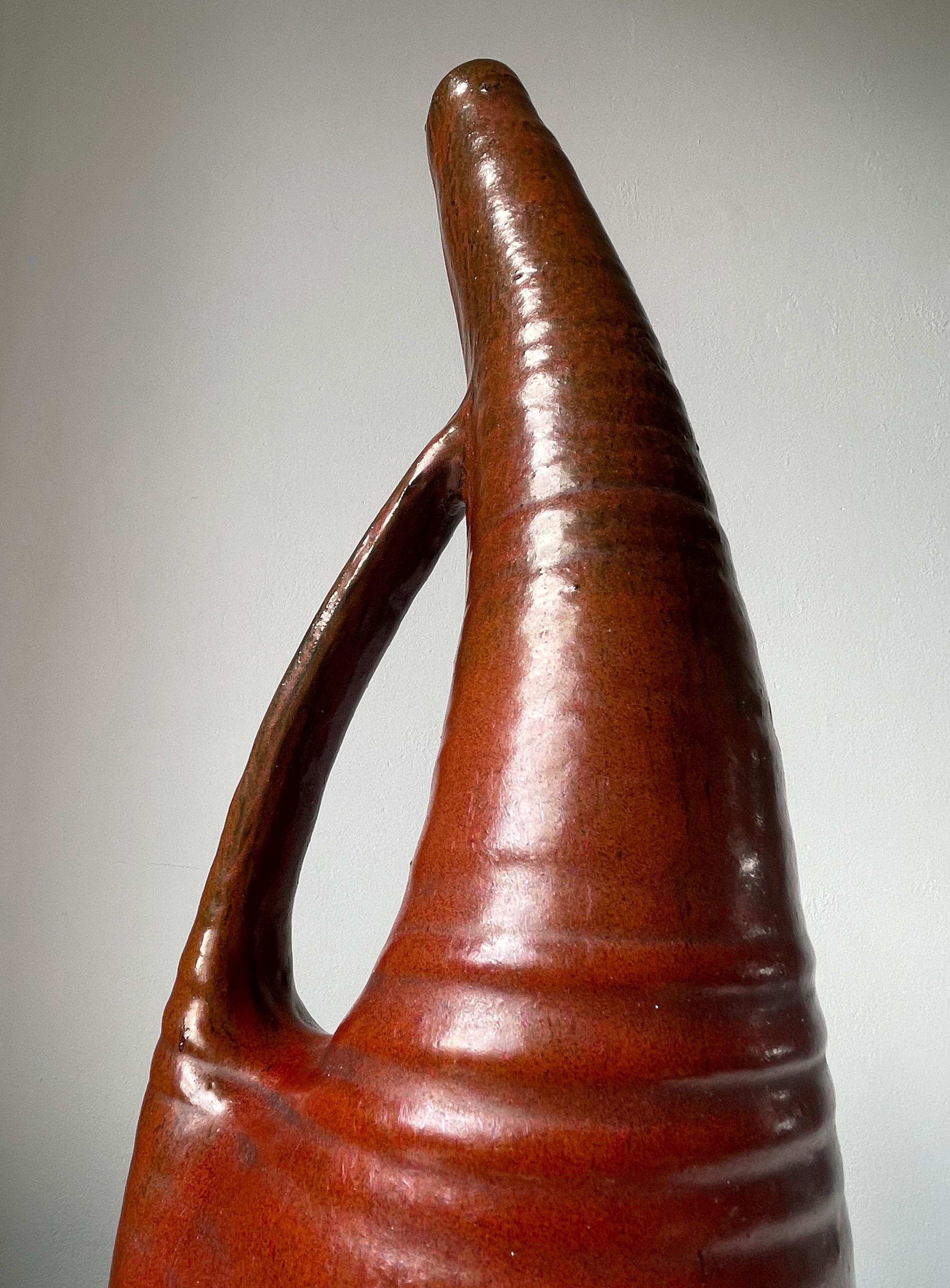 Large Ceramic Art Sculptural Bottle Vase, 1960s For Sale 2