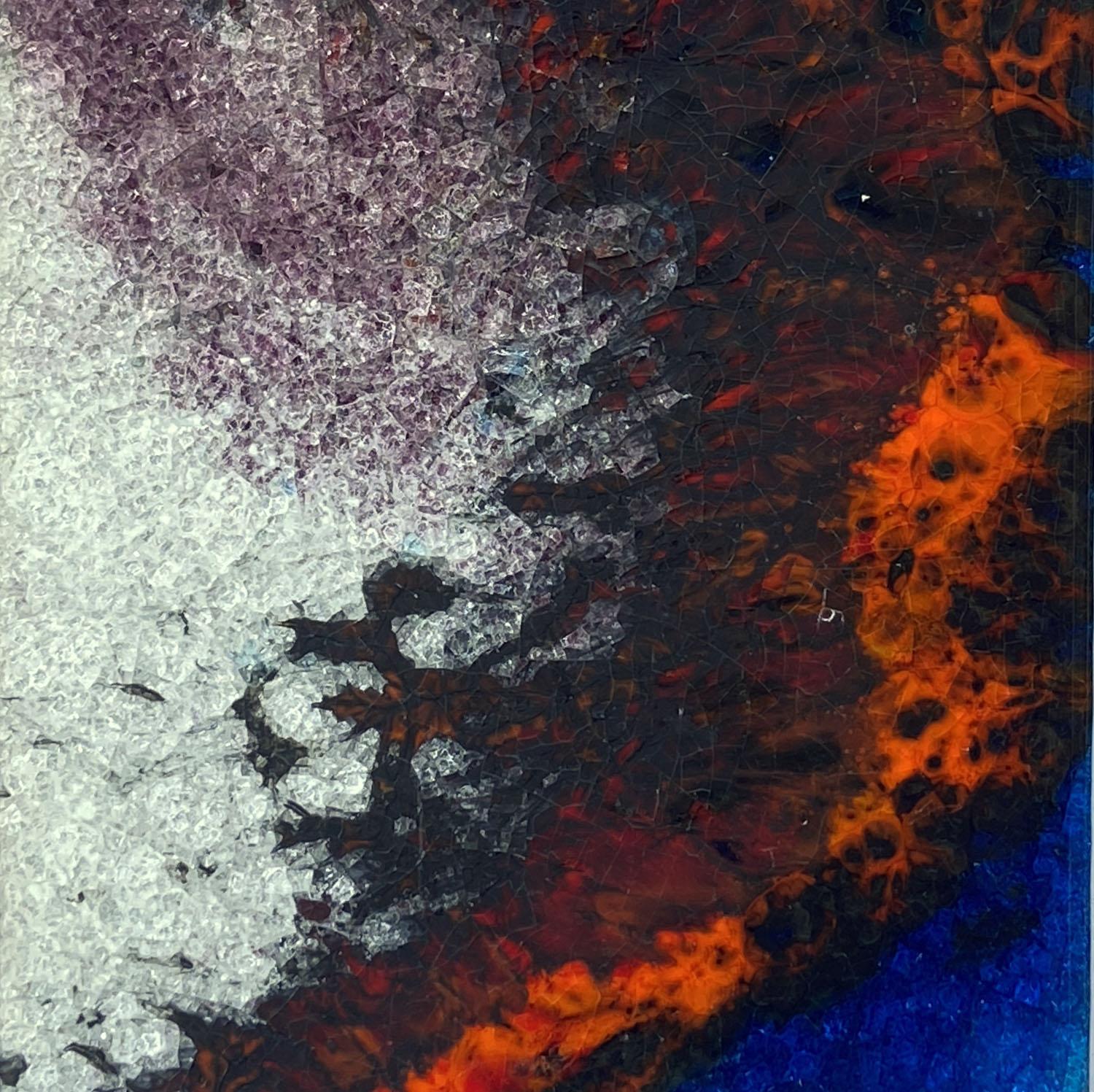 Ceramica Grandi piastrelle d'arte in ceramica con smalti brillanti multicolori 1960 in vendita