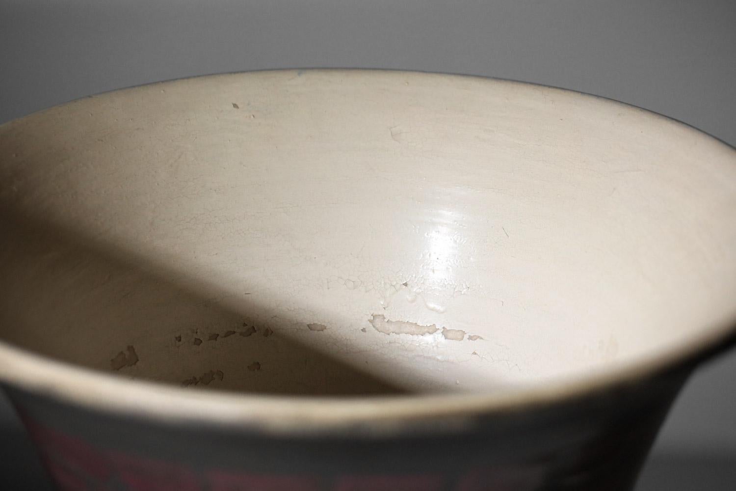 Grande lampada da lavabo in ceramica Francis Bichoff anni '40 nera e viola in vendita 3
