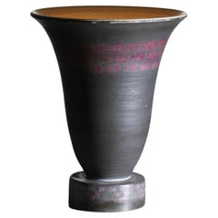 Gran lámpara de lavabo de cerámica Francis Bichoff años 40 negro y morado