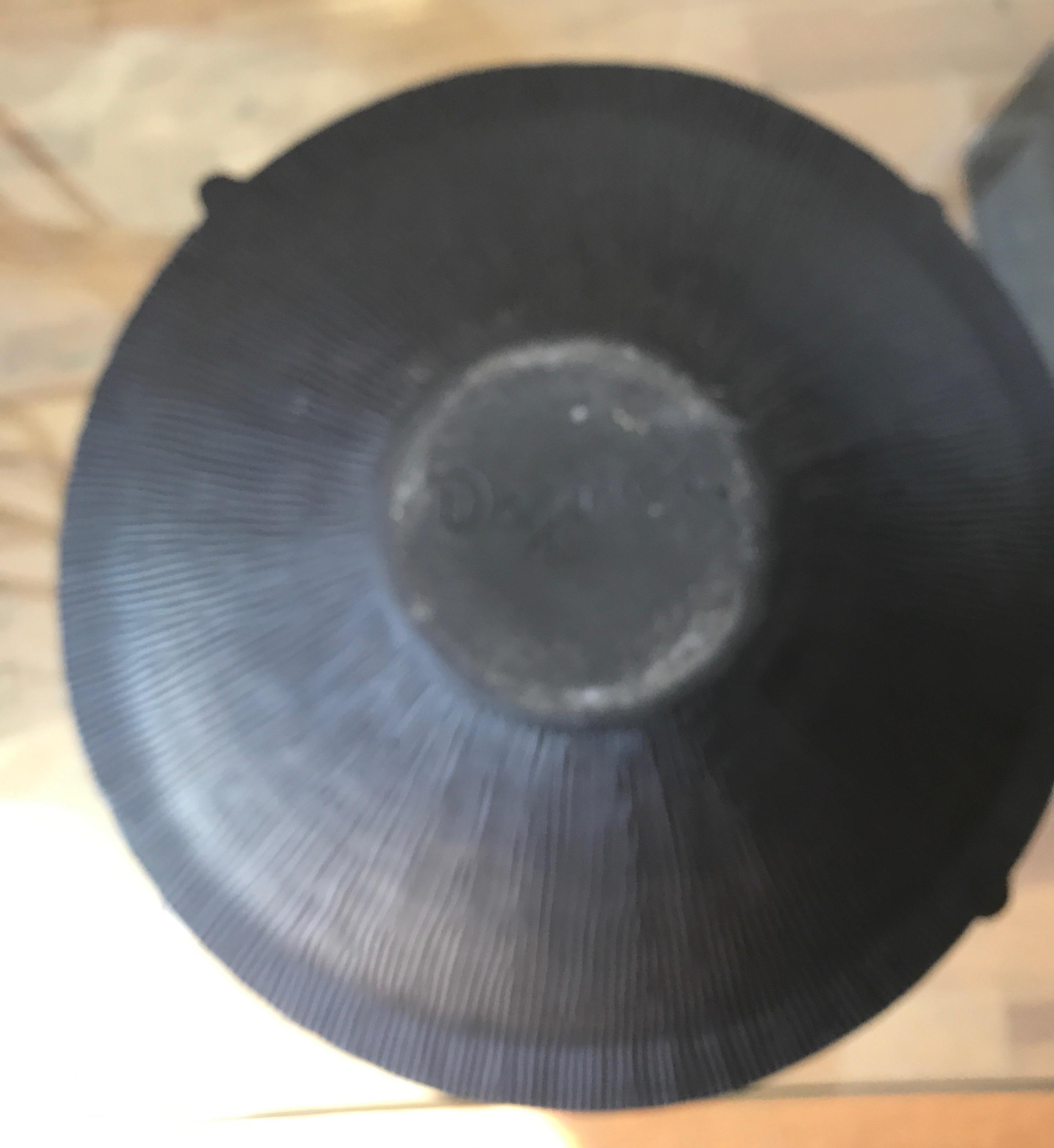 Large Ceramic Black Matte Midcentury Bowl 7