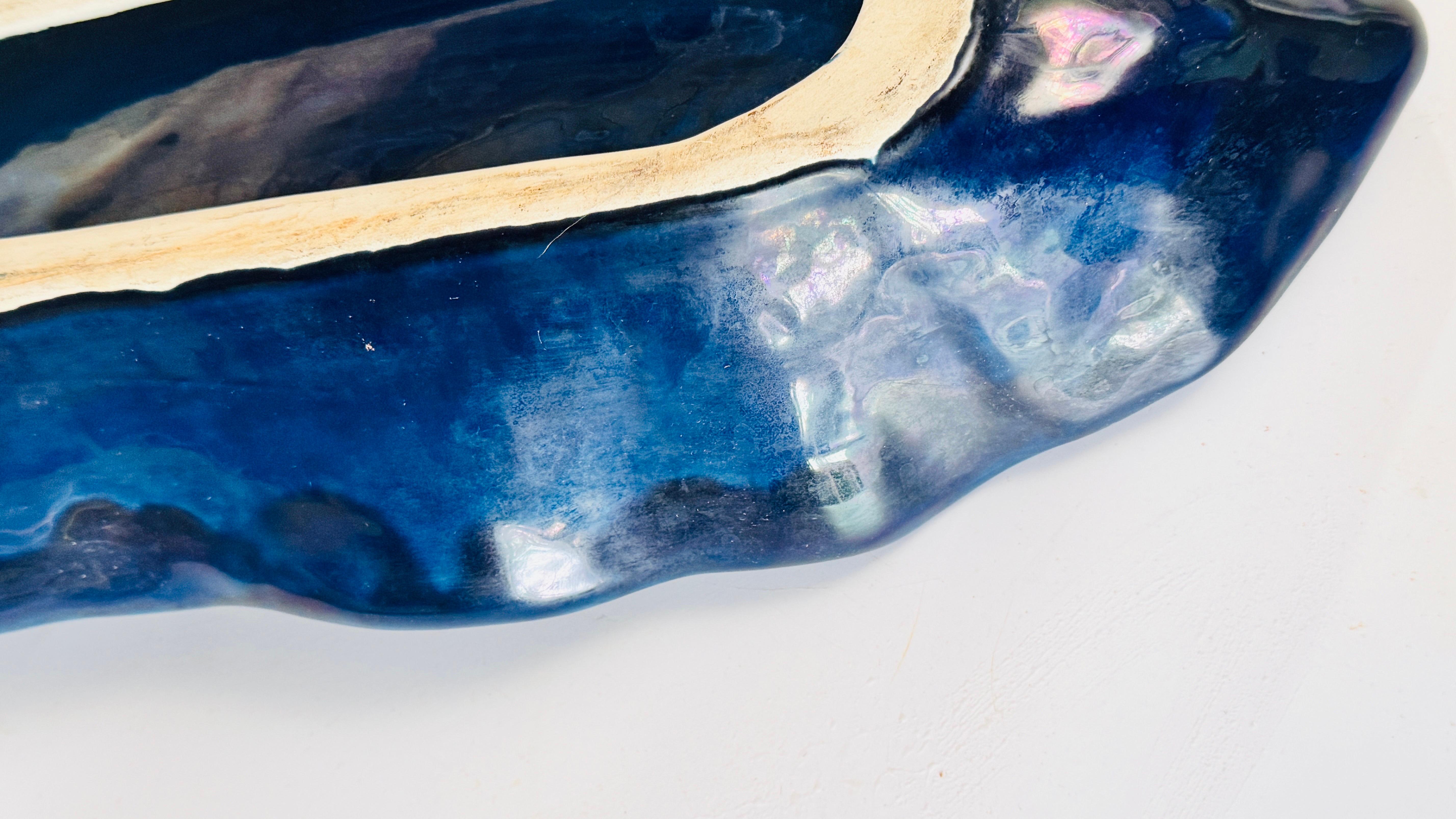 Large Ceramic Blue Vide Poche or Central piece  Circa 1960 France In Good Condition For Sale In Auribeau sur Siagne, FR