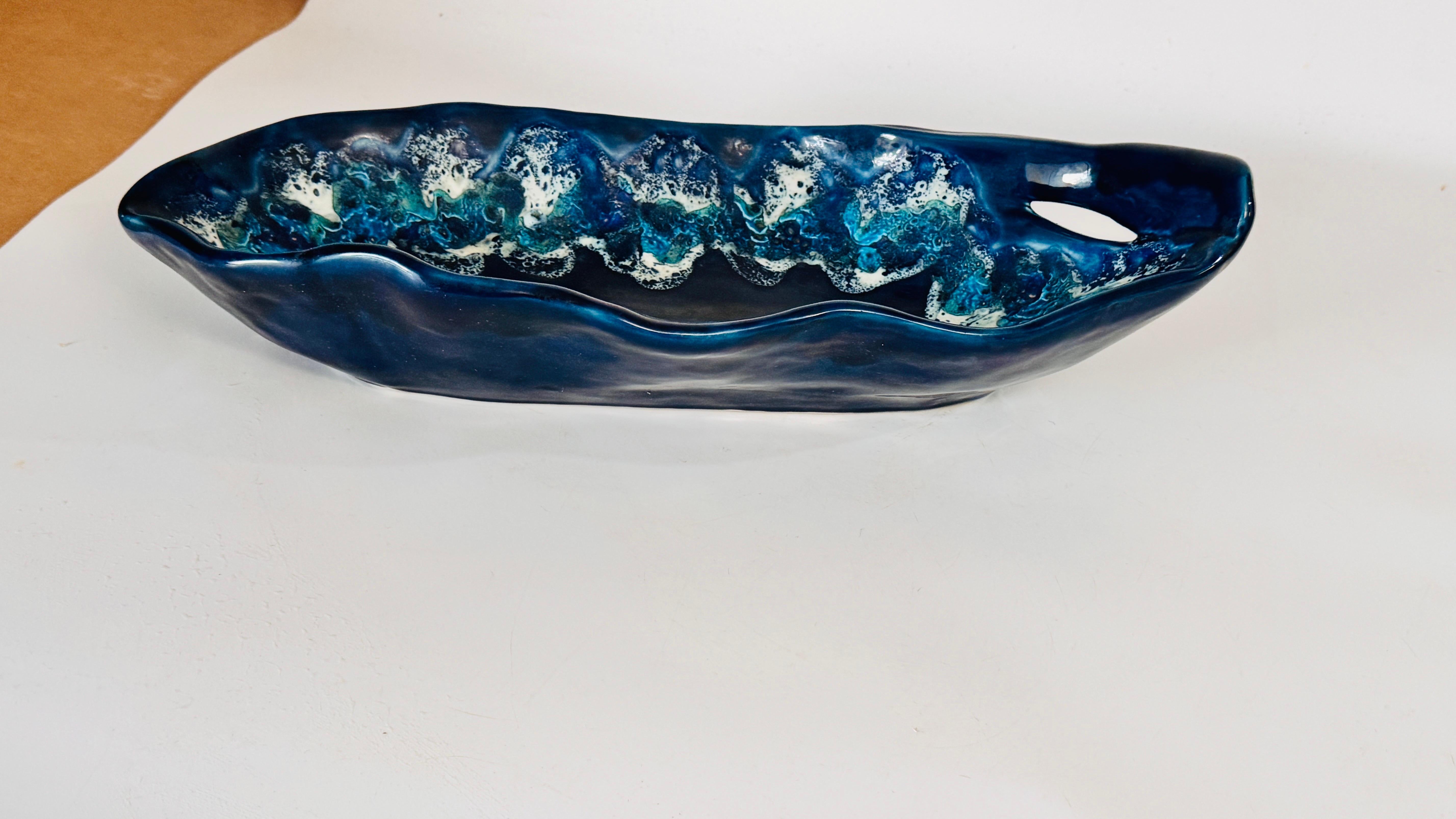 Large Ceramic Blue Vide Poche or Central piece  Circa 1960 France For Sale 2
