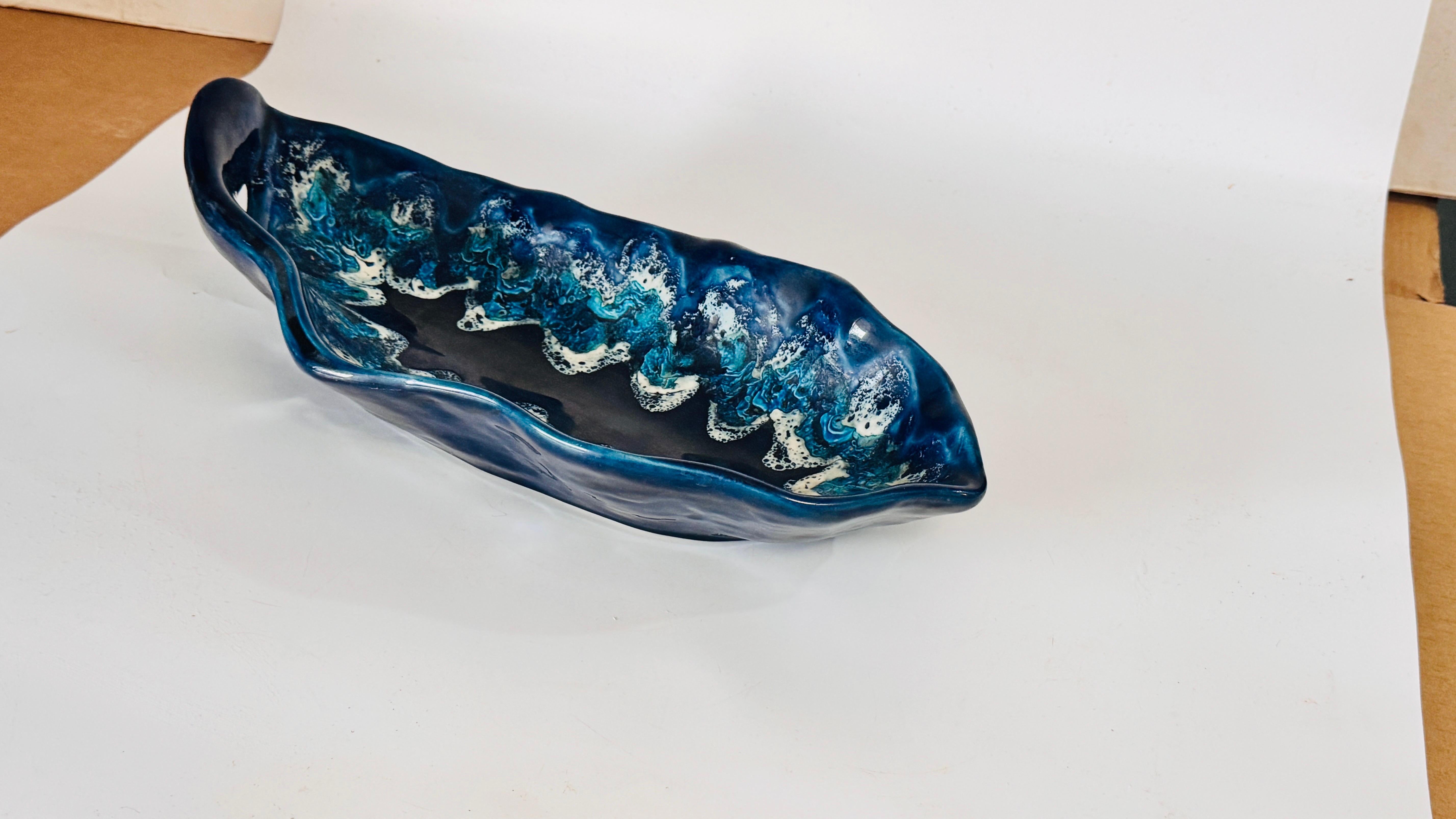 Large Ceramic Blue Vide Poche or Central piece  Circa 1960 France For Sale 3