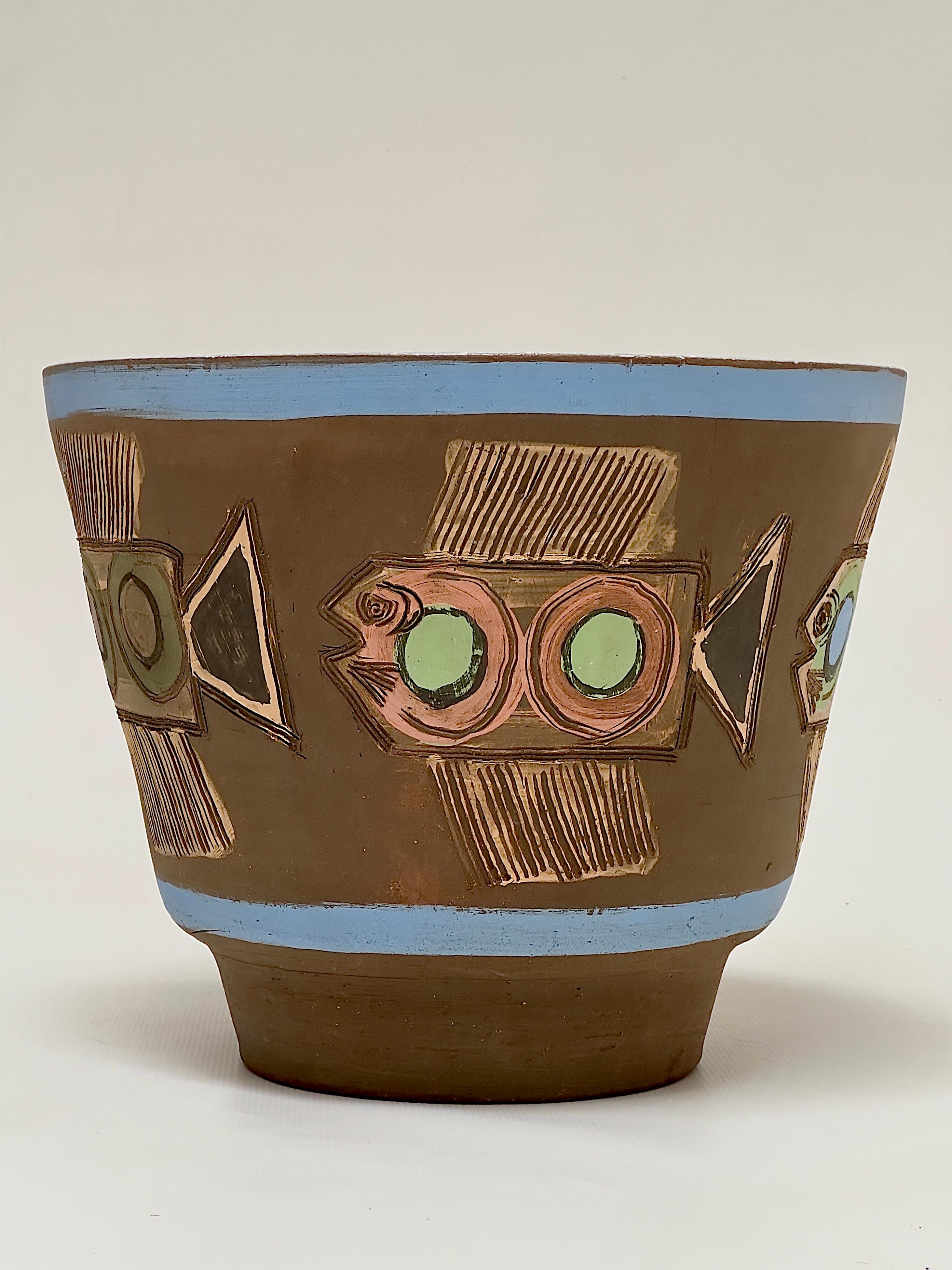 Große Keramikschale, Albert Thiry, Vallauris, ca. 1980 im Angebot 2