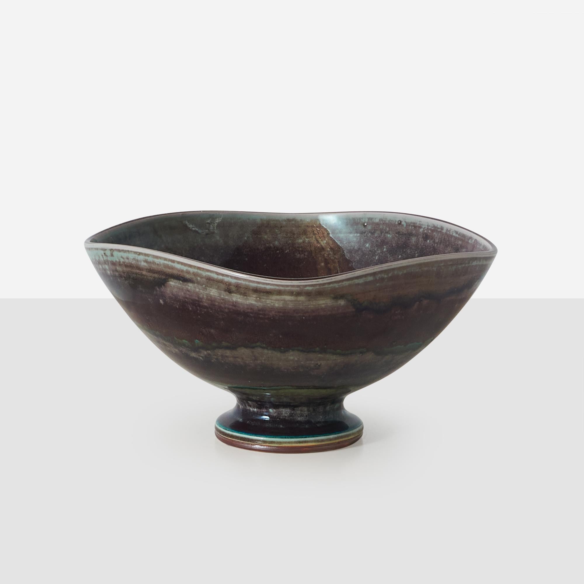 Modern Large Ceramic Bowl by Berndt Friberg For Sale