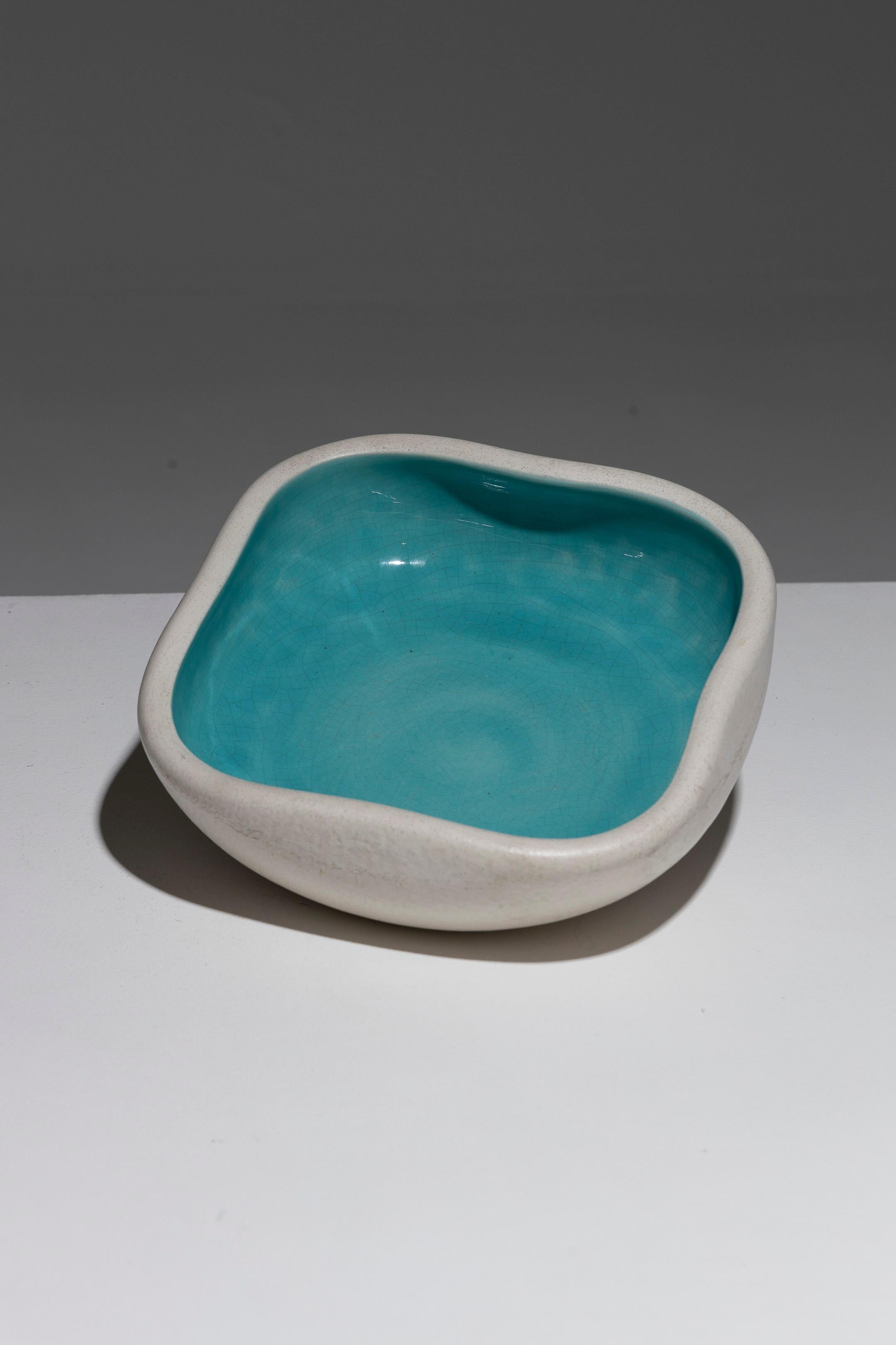 Mid-Century Modern Large Ceramic Bowl by Keramos, 1950s