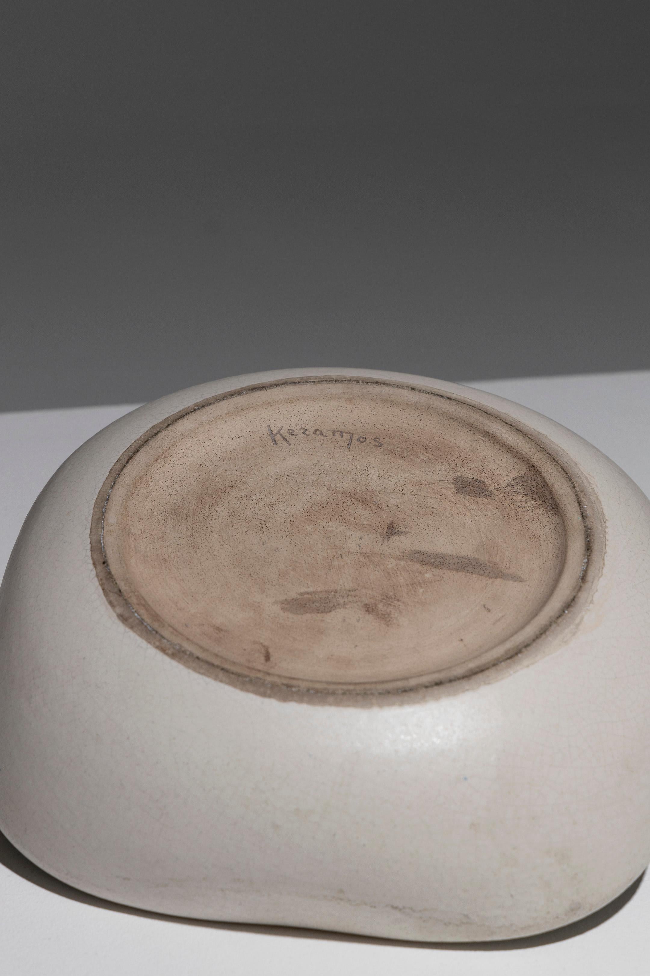 Large Ceramic Bowl by Keramos, 1950s In Good Condition In PARIS, FR