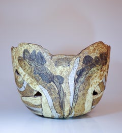 Grande ciotola / cesto di frutta in ceramica - Attribuito a Francesca Mascitti Lindh