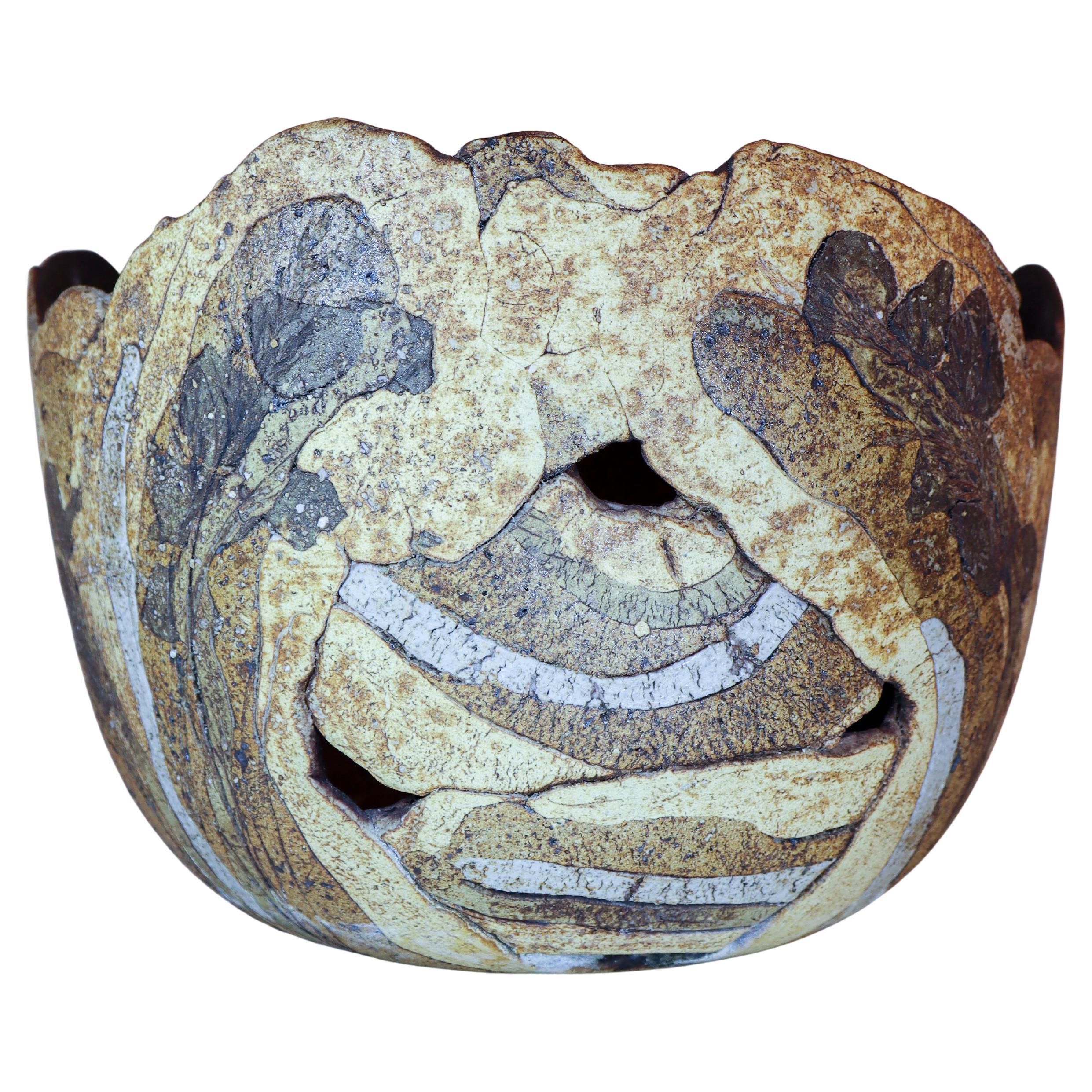 Large Ceramic Bowl / Fruit Basket - Attributed to Francesca Mascitti-Lindh For Sale