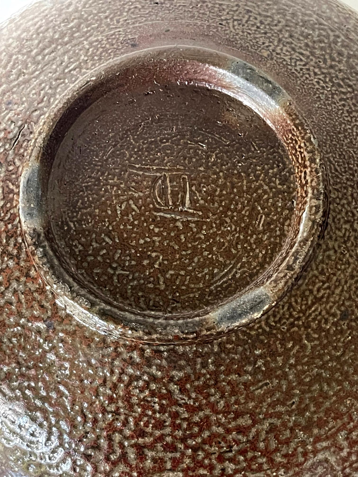 American Large Ceramic Bowl Toshiko Takaezu For Sale
