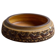 Large ceramic bowl with birds by Marianne Starck for Michael Andersen, 1960s