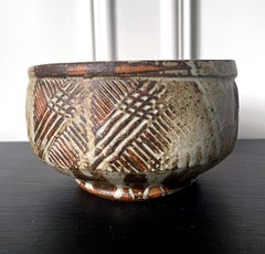 Large Ceramic Bowl with Carving by Warren Mackenzie