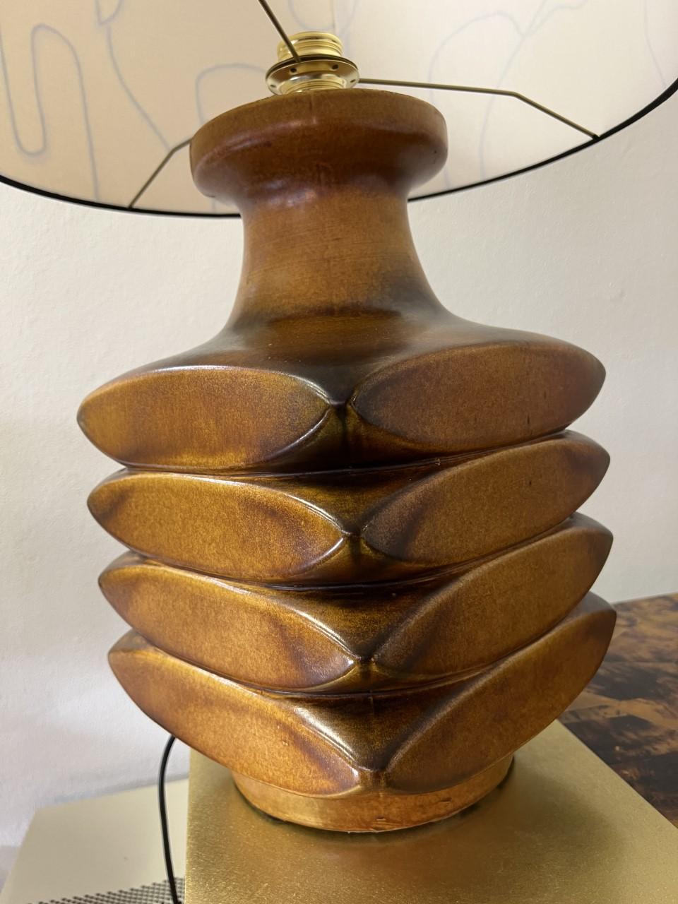 Large Ceramic Brutalist 1970s Table Lamp by Cari Zalloni For Sale 5