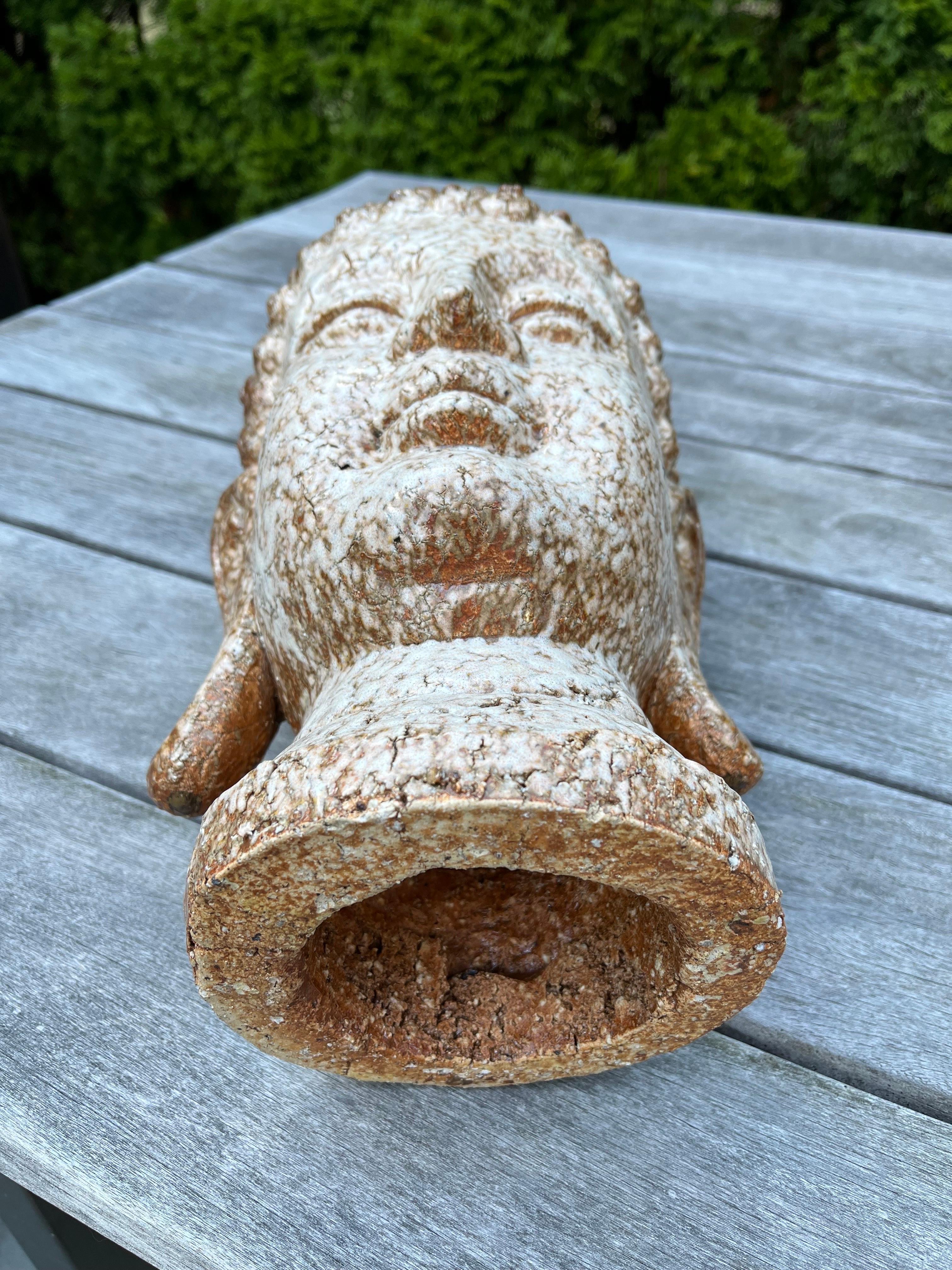 Large Ceramic Buddha Head Statue 2