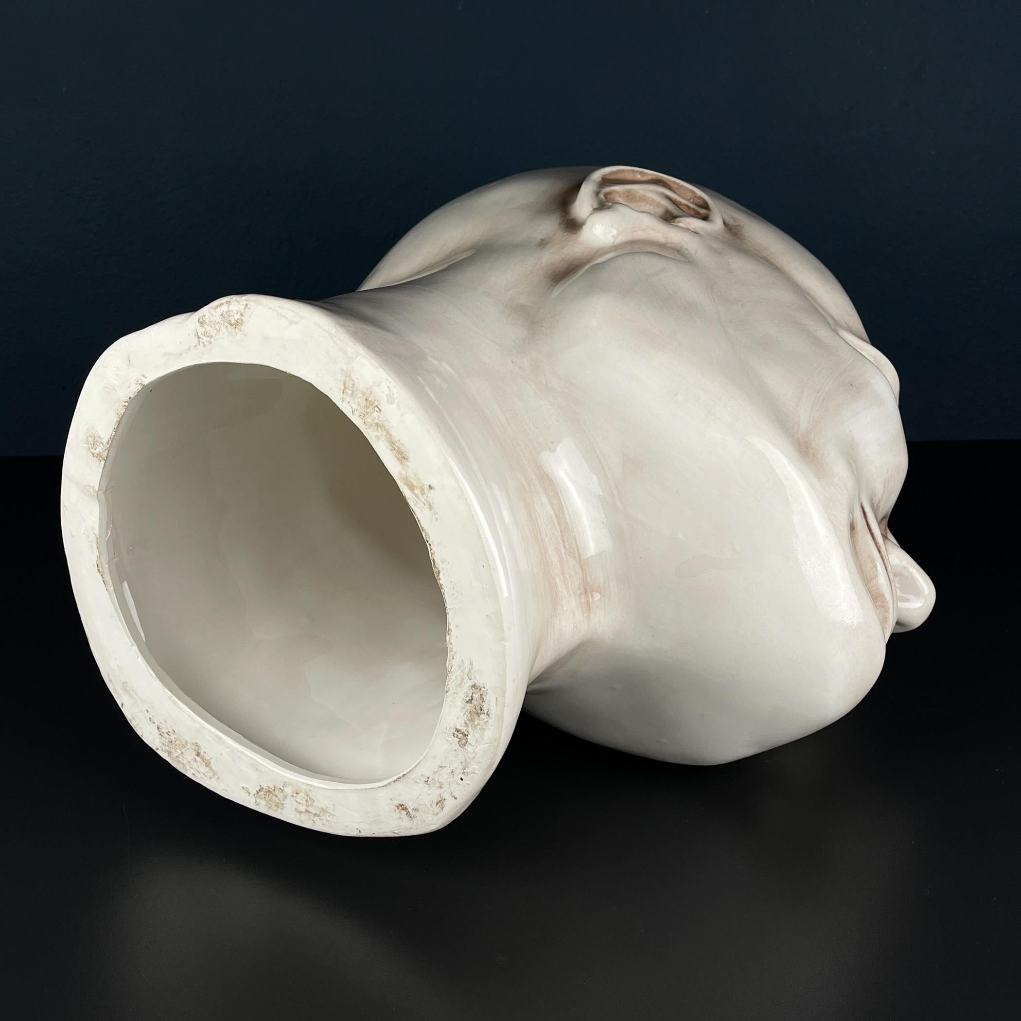 Grande busto in ceramica Uomo, Italia 1970 in vendita 3