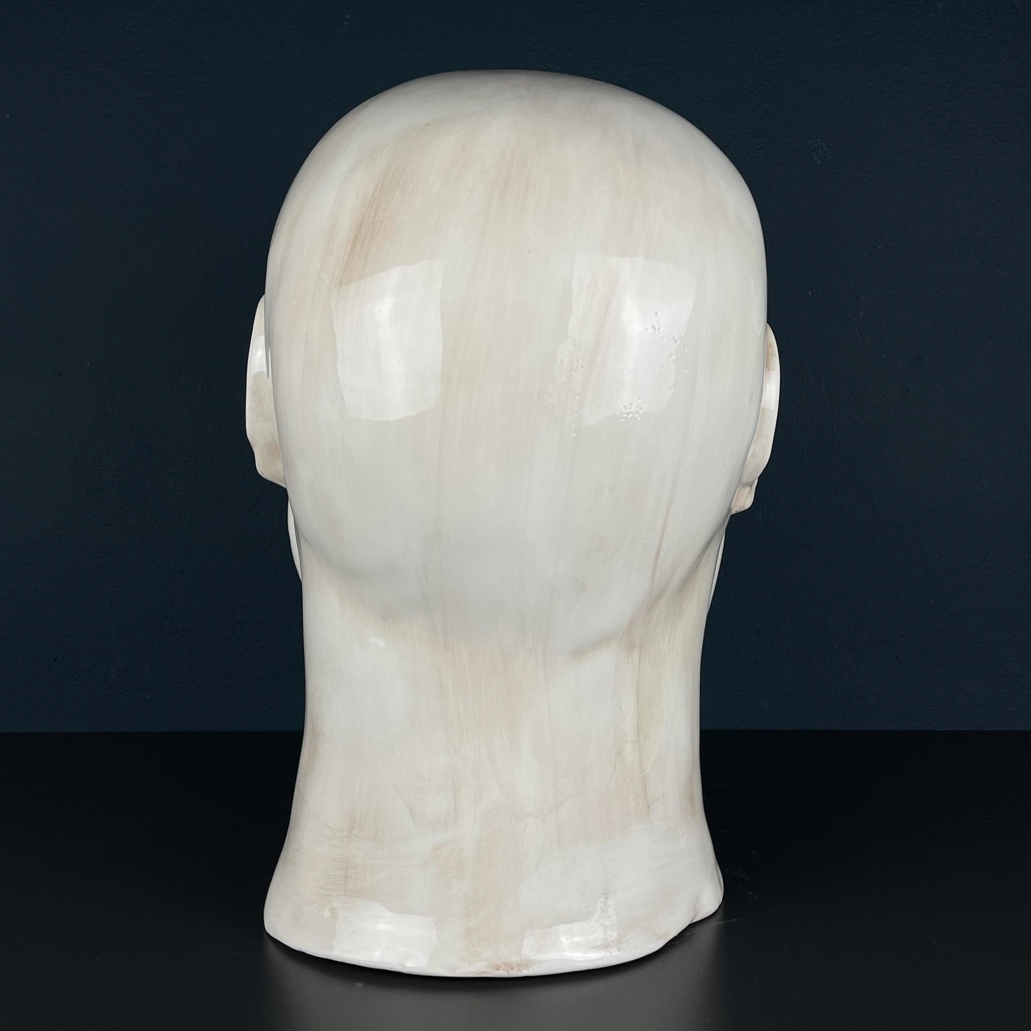 Grande busto in ceramica Uomo, Italia 1970 in vendita 5