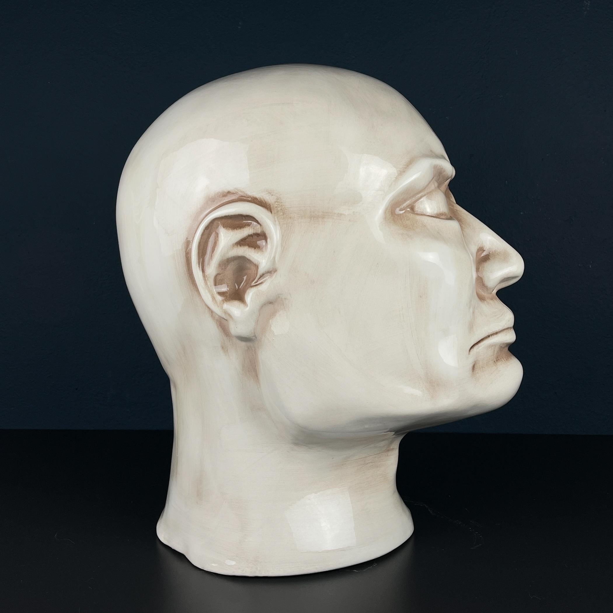 Ceramica Grande busto in ceramica Uomo, Italia 1970 in vendita
