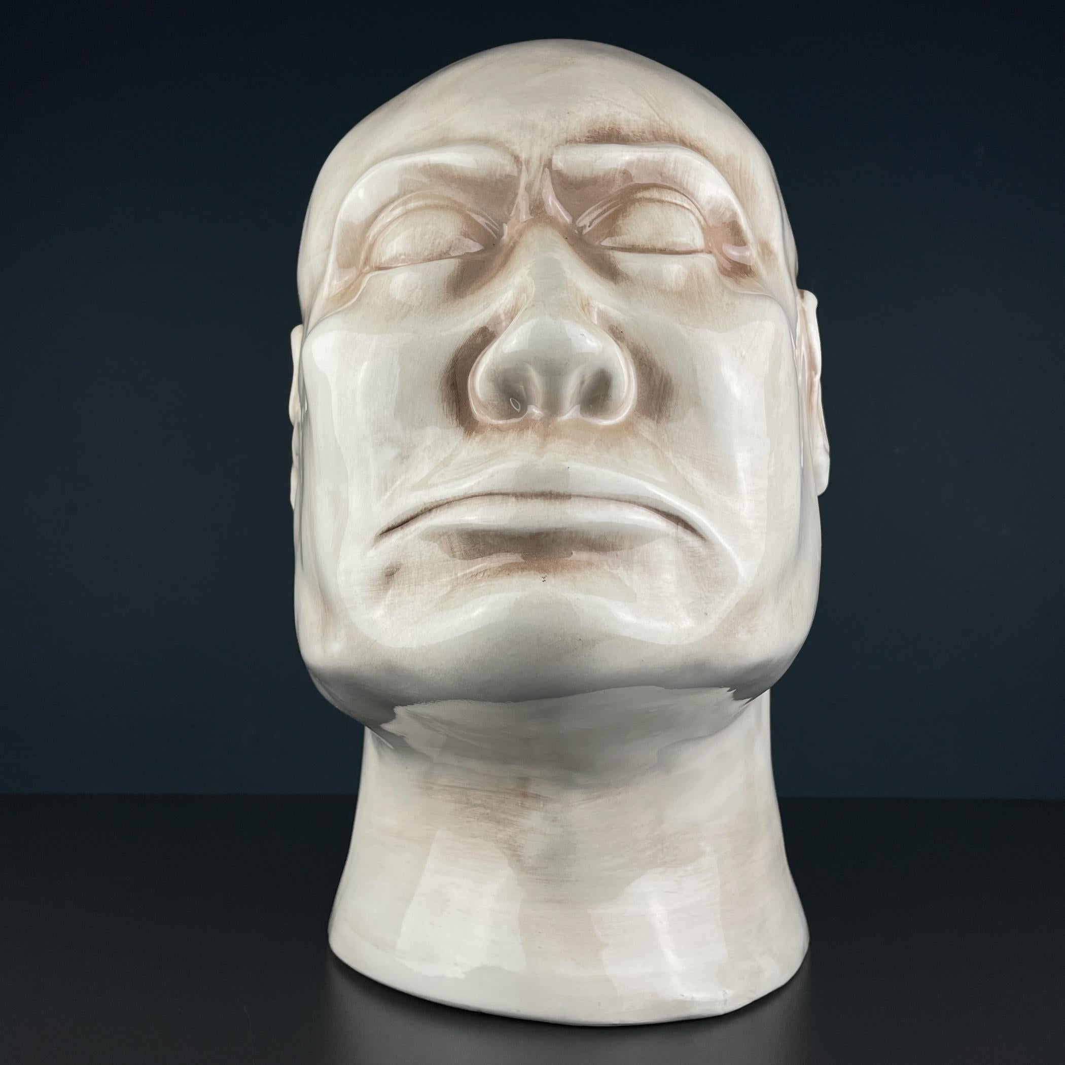 Grande busto in ceramica Uomo, Italia 1970 in vendita 2