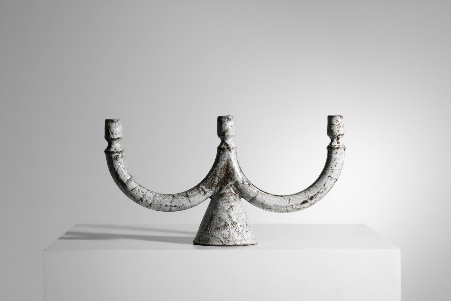 Fait main Grand chandelier en céramique de Jean Derval Vallauris en vente