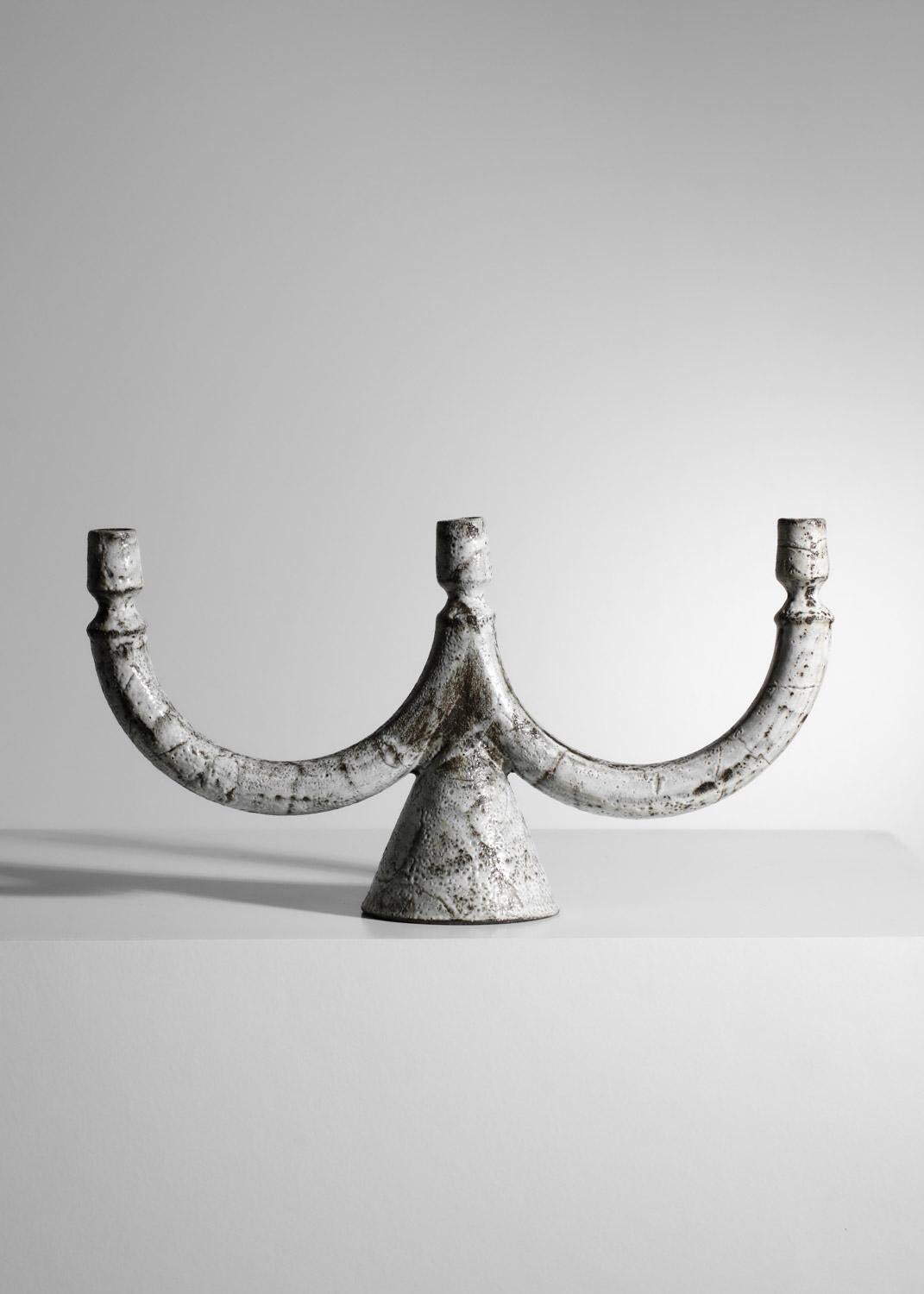 Grand chandelier en céramique de Jean Derval Vallauris Bon état - En vente à Ternay, Auvergne-Rhône-Alpes