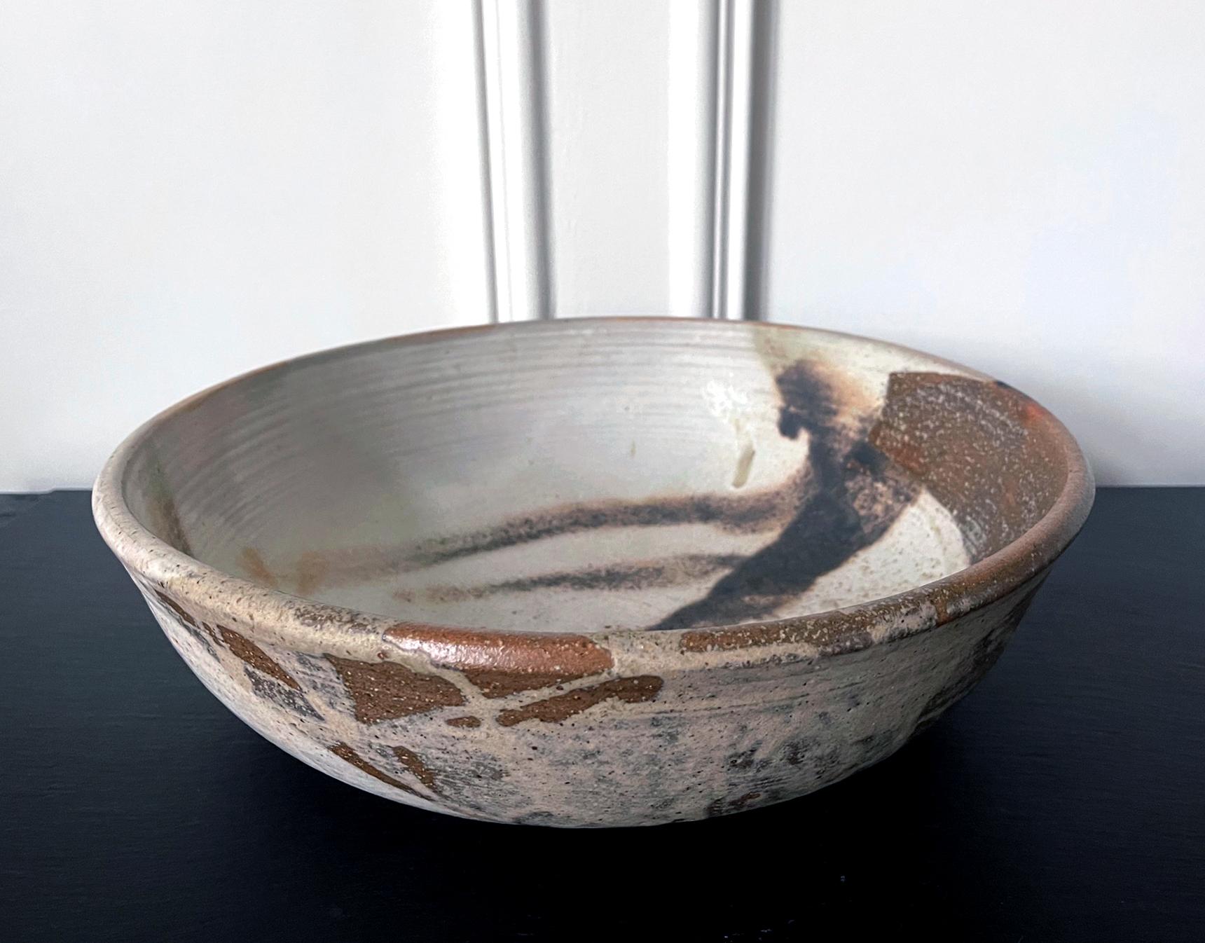 Modern Large Ceramic Center Bowl Toshiko Takaezu For Sale