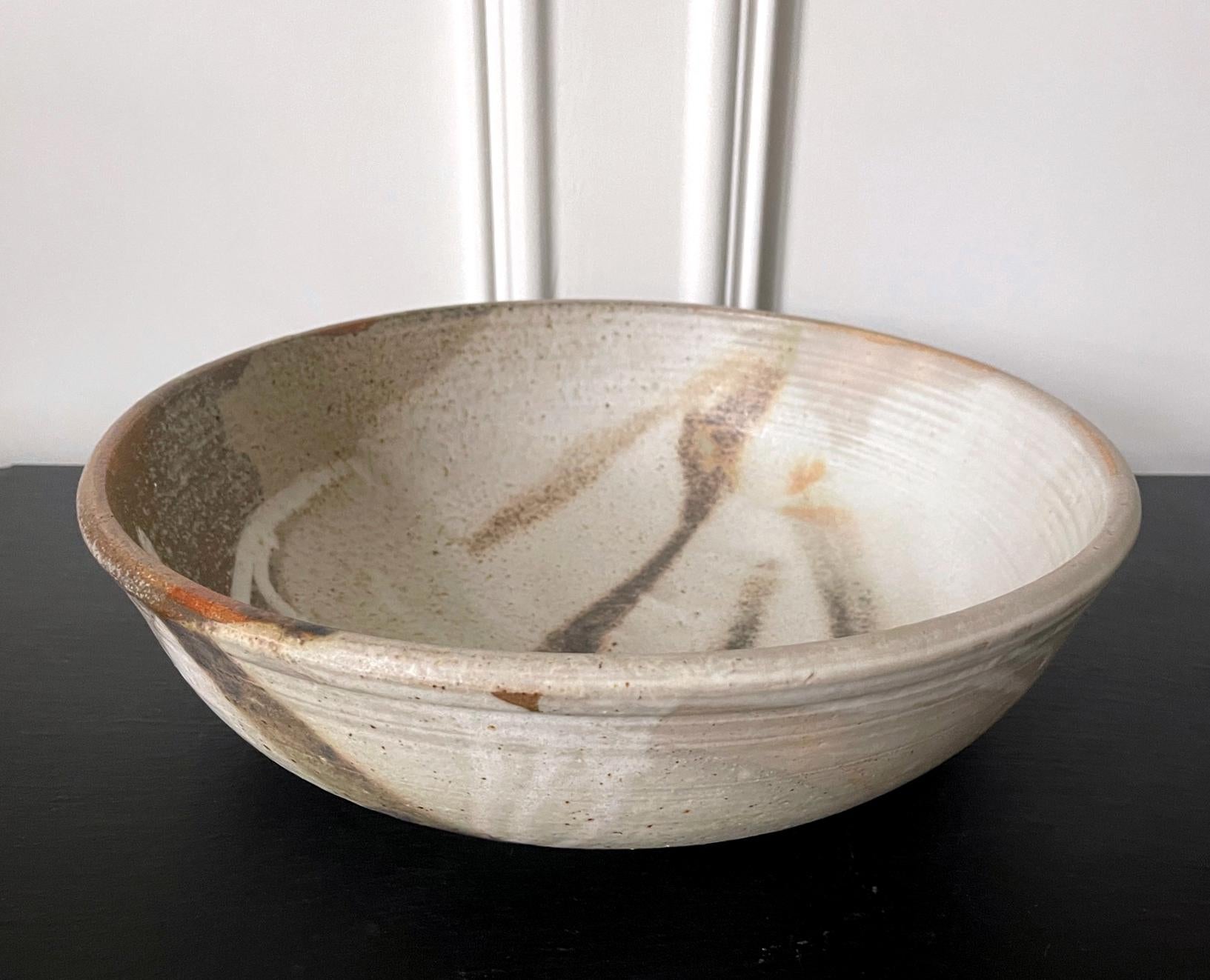 Glazed Large Ceramic Center Bowl Toshiko Takaezu For Sale
