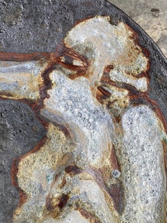 Large Ceramic Charger with Figures, Signed