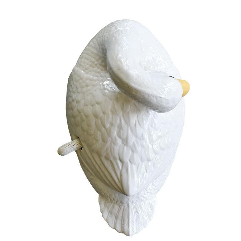 white ceramic duck