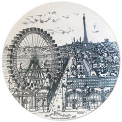 Large Ceramic Dish, Celebrating "La grande Roue de Paris", circa 1900