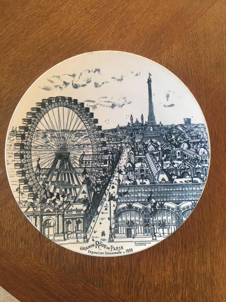 Groe Keramikschale zum Gedenken an La grande Roue de Paris, um 1900 (Art nouveau) im Angebot