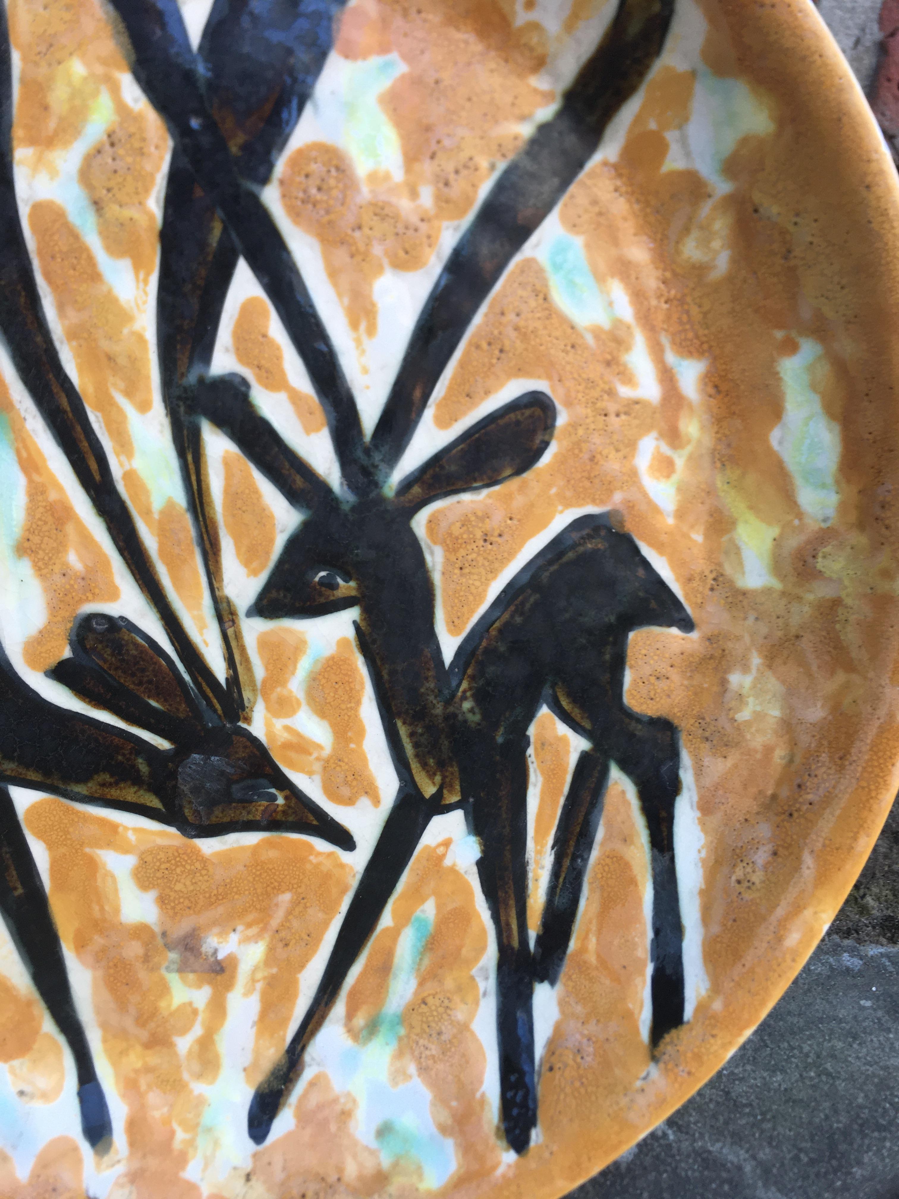Large Ceramic Dish, style Vallauris, circa 1970 In Good Condition For Sale In Saint-Ouen, FR