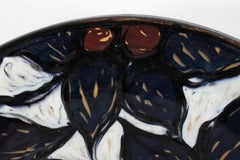 Large Ceramic Dish with Leaf Pattern by Torben Keramik Denmark Mid Century