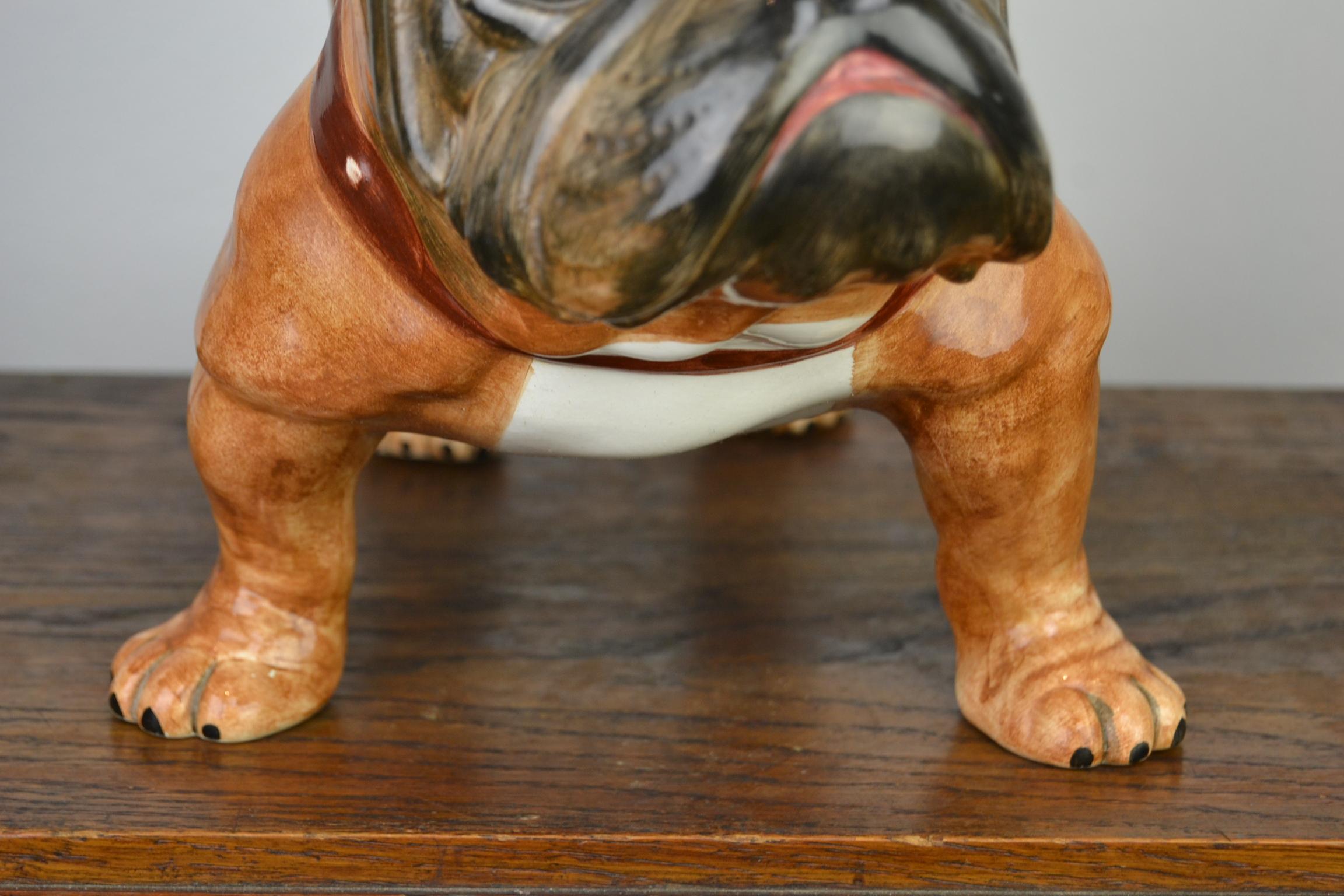 ceramic bulldog statue