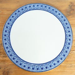 Large Ceramic English Cheese Platter Blue and White