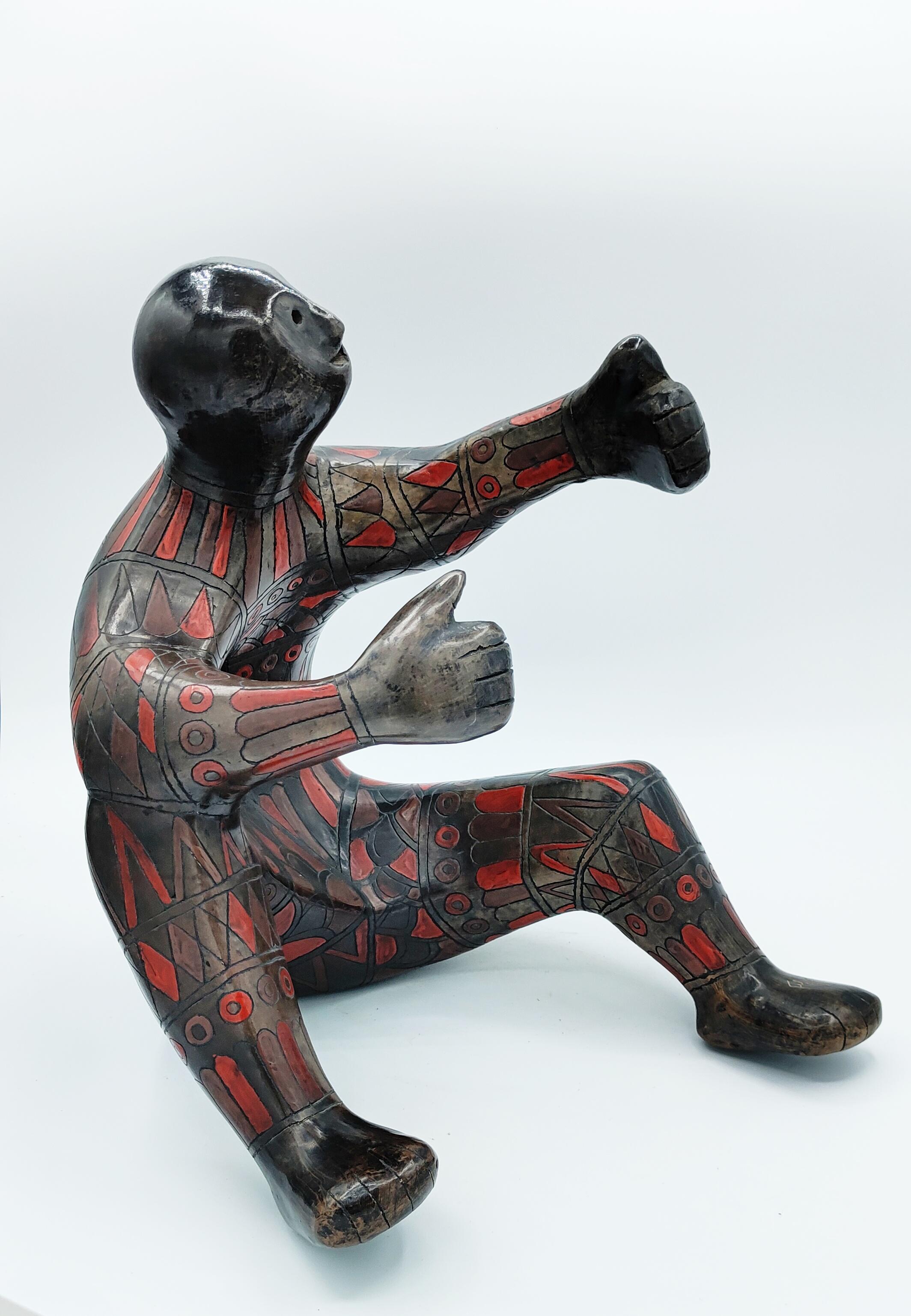 Large Ceramic Figurine Sculpture by Manuel Felguerez 1960s In Good Condition For Sale In L'Escala, ES